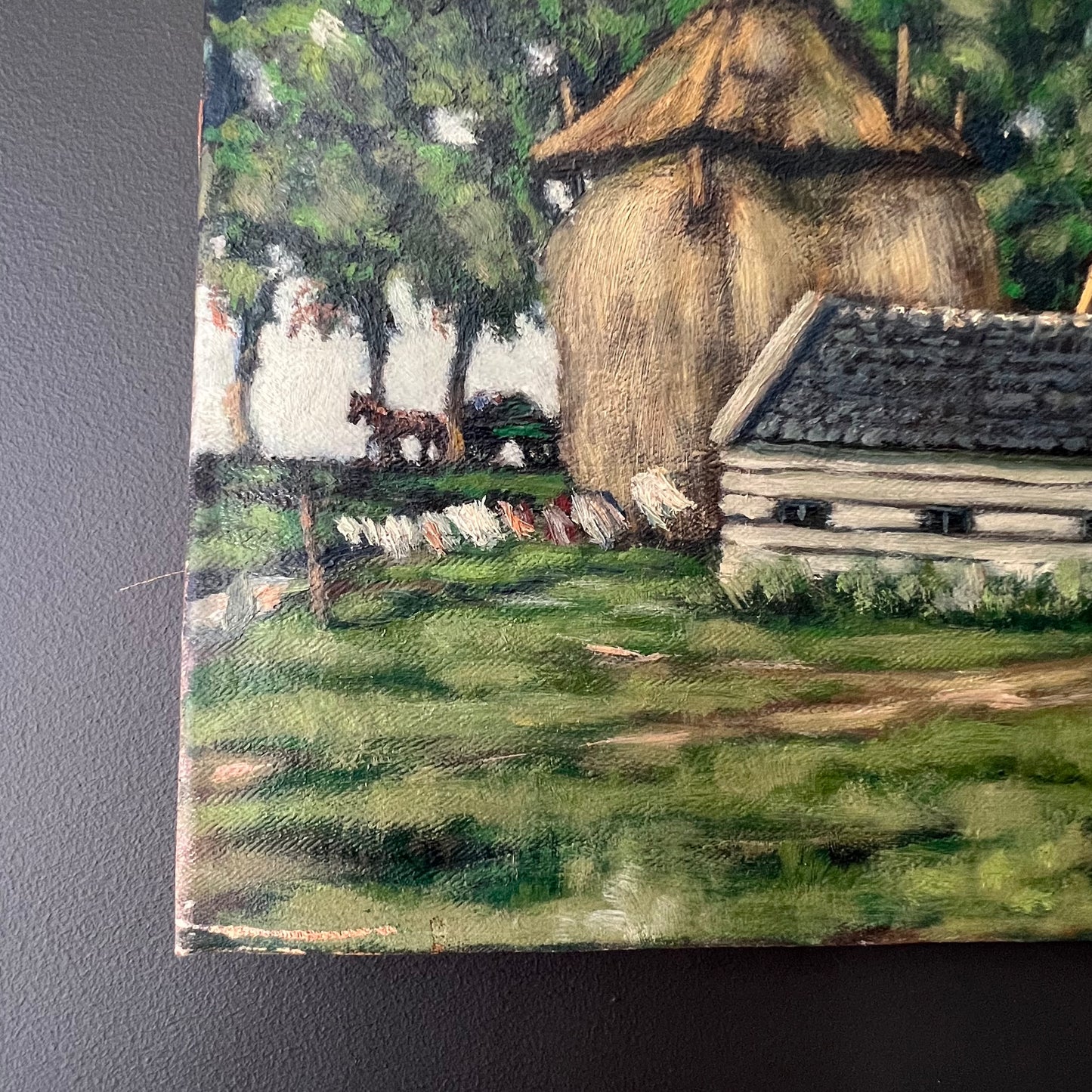 Vintage Oil Painting Dutch Landscape The Charming Farm