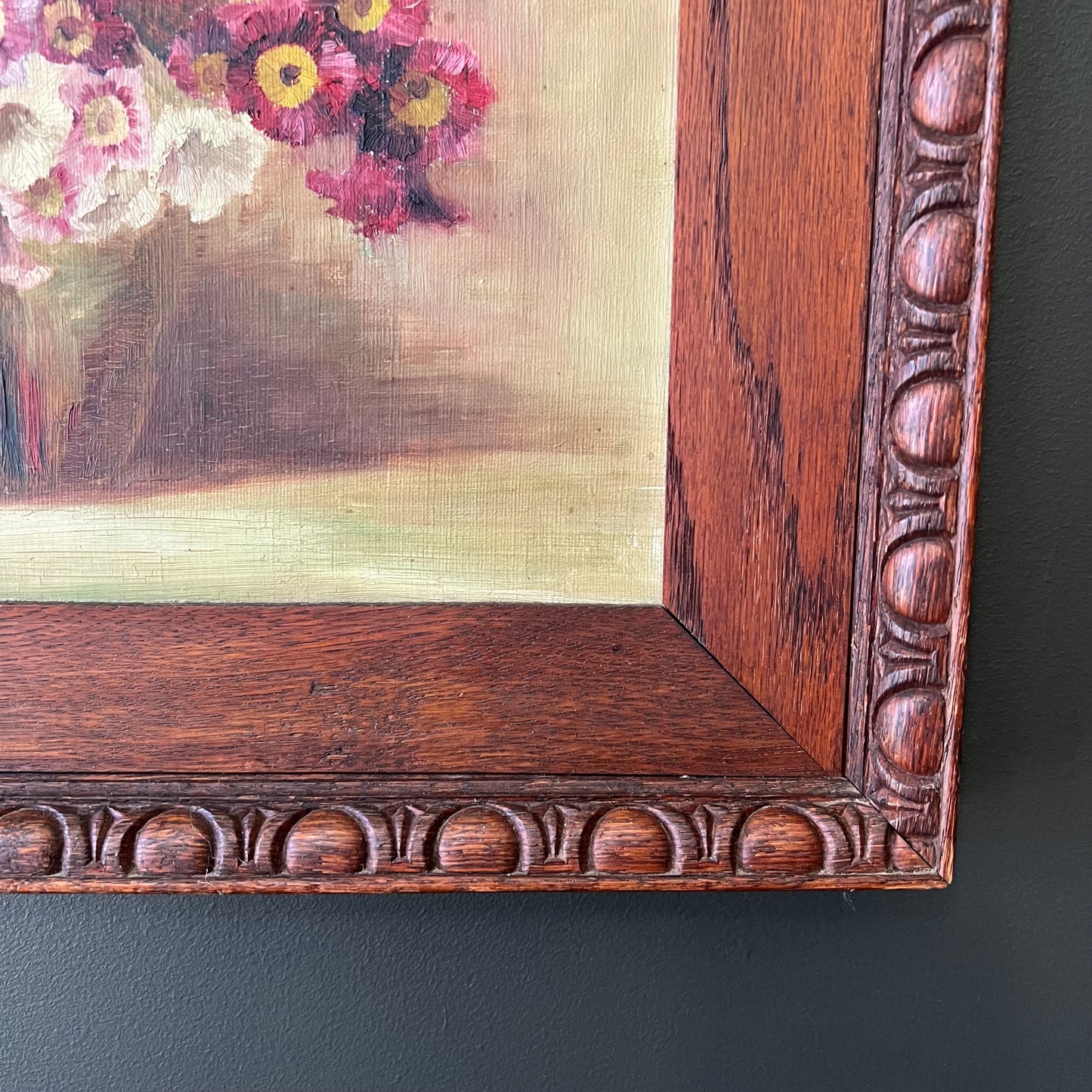 Antique Oil Painting Pretty Petals