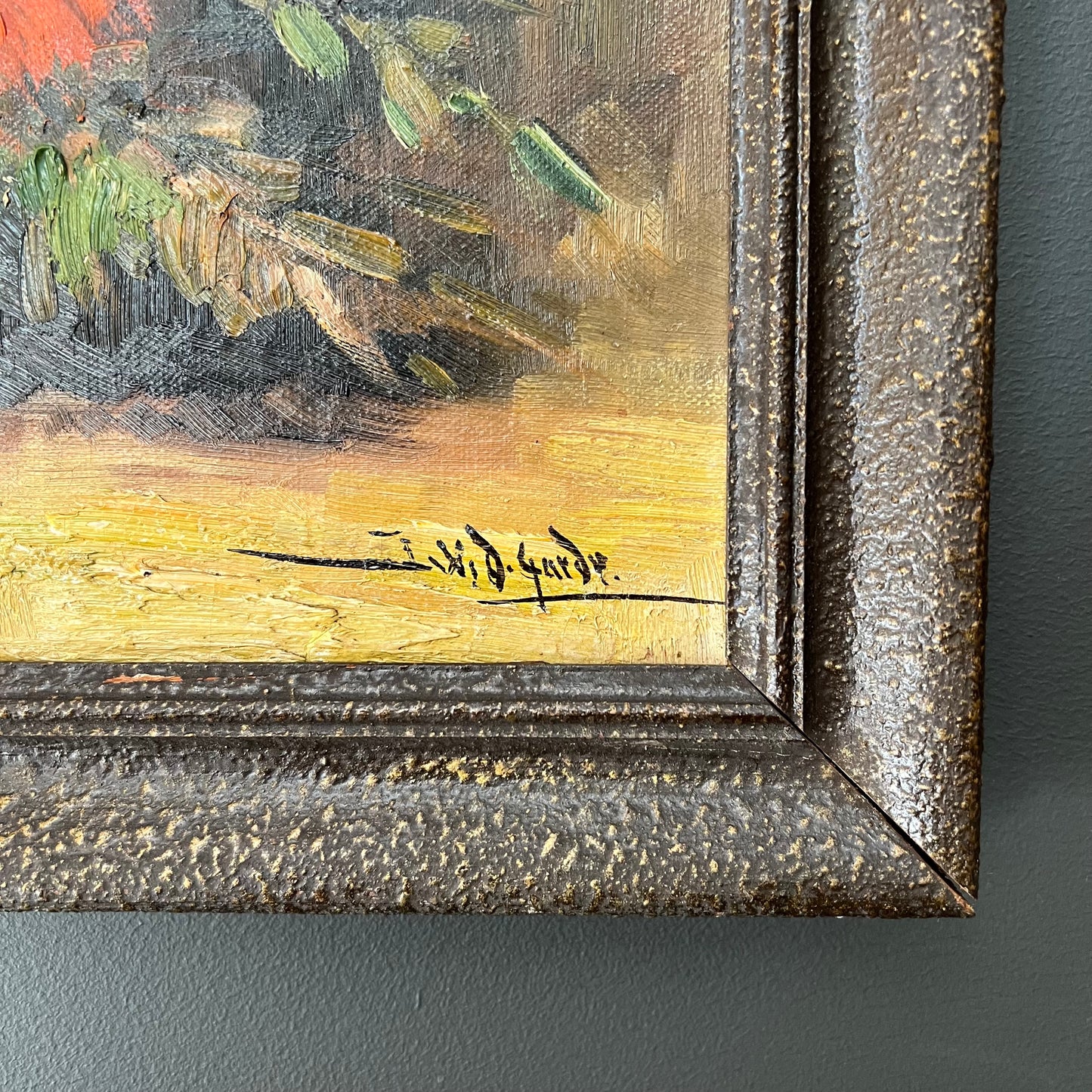 Vintage Oil Painting Dutch Still Life Red Poppies