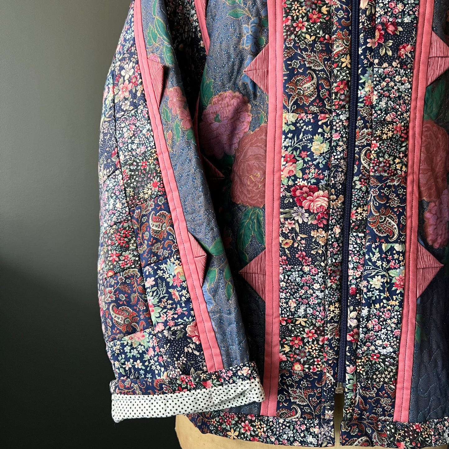 Vintage Cotton Floral Quilted Patchwork Jacket