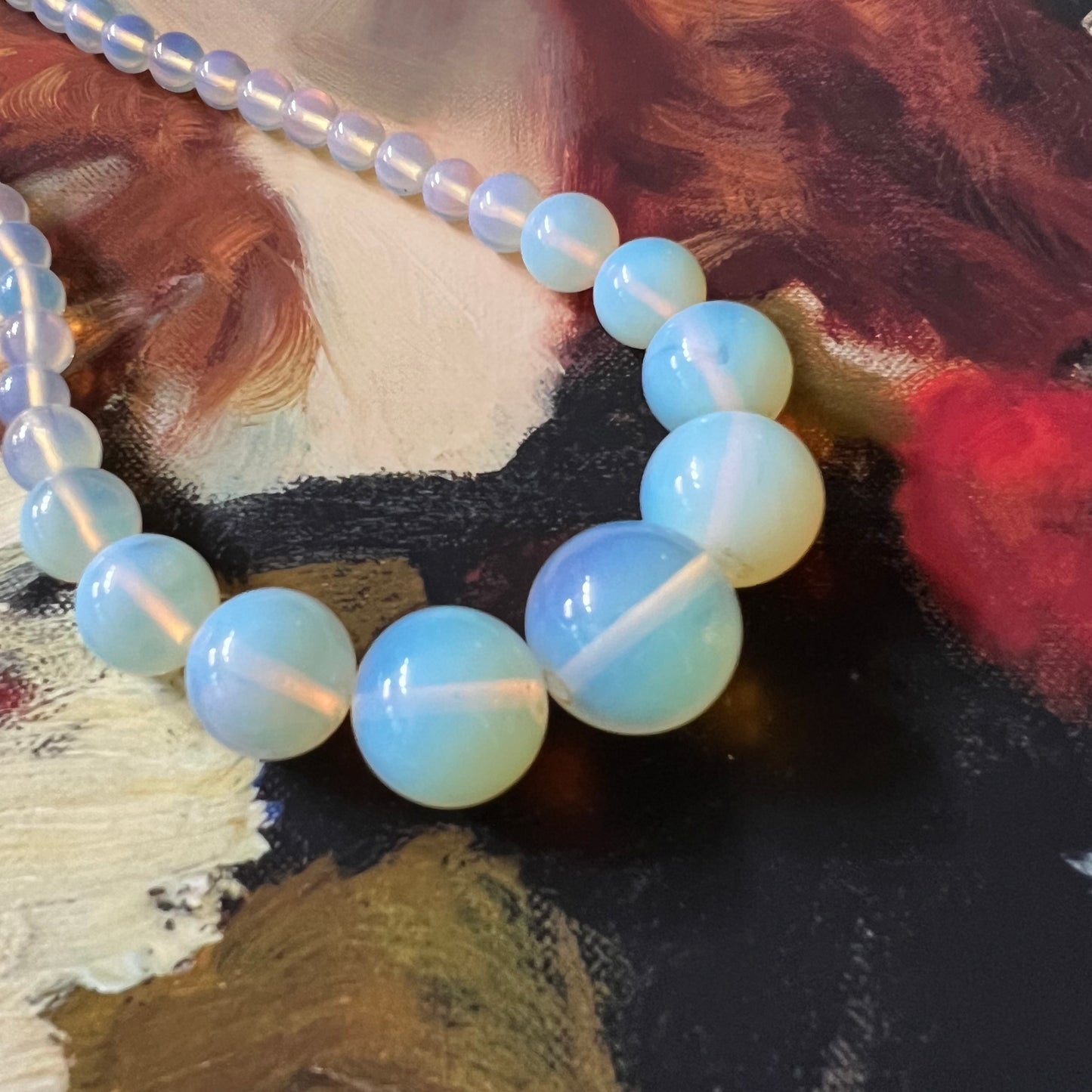 Lovely Opaline Moonstone Beads Necklace