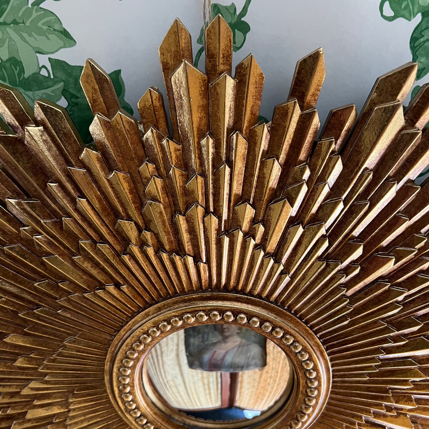 Golden Sunburst Convex Mirror- Fancy