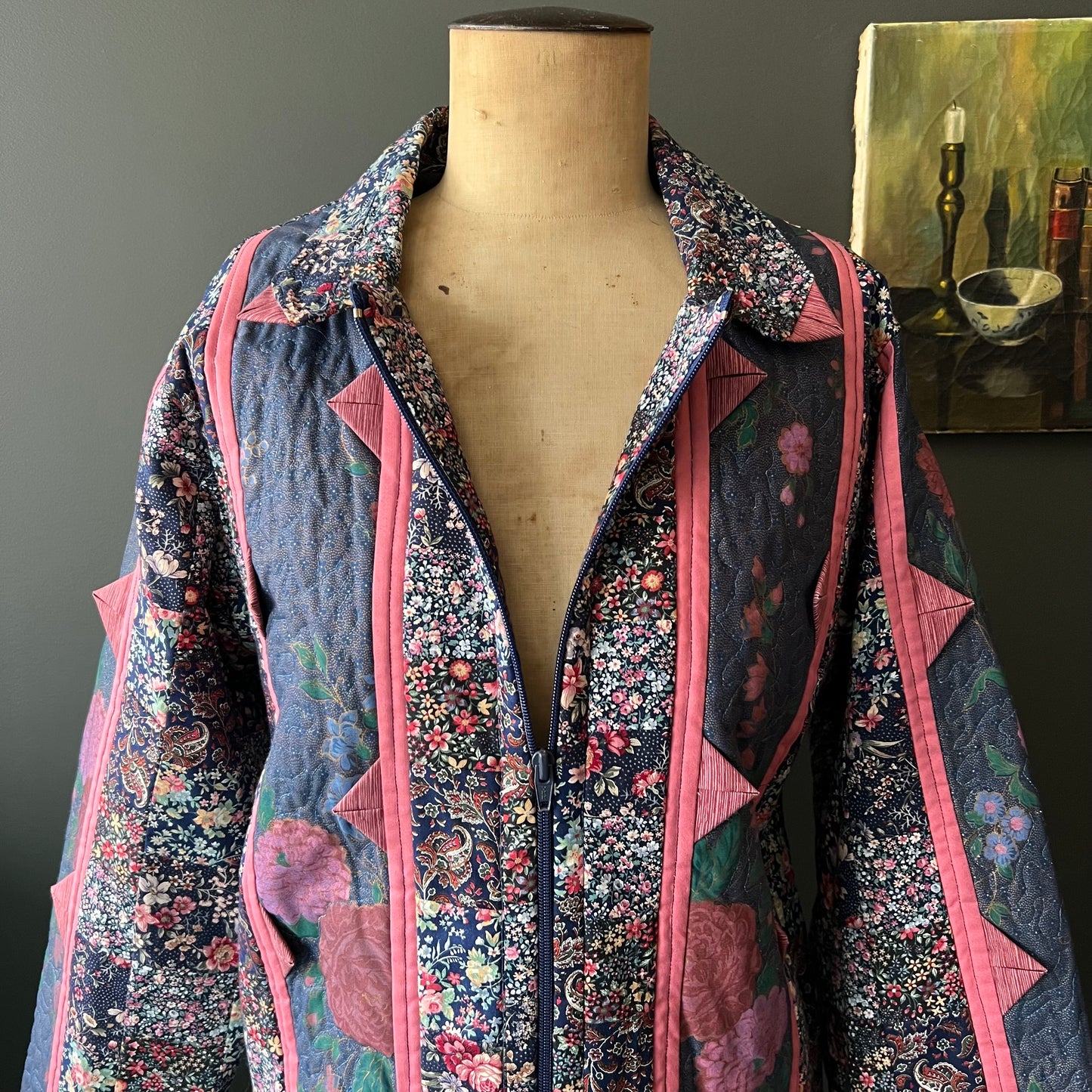 Vintage Cotton Floral Quilted Patchwork Jacket