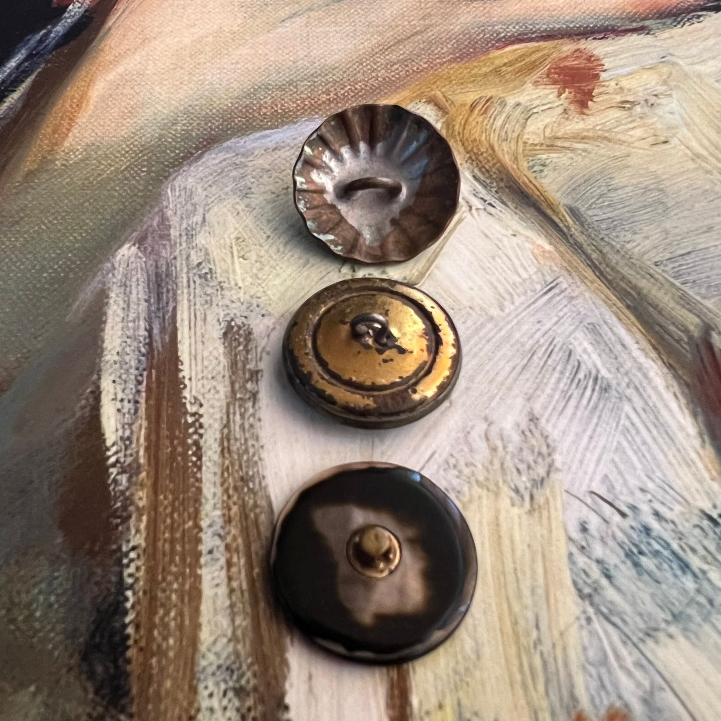 Antique Buttons Mother of Pearl 3 Assorted