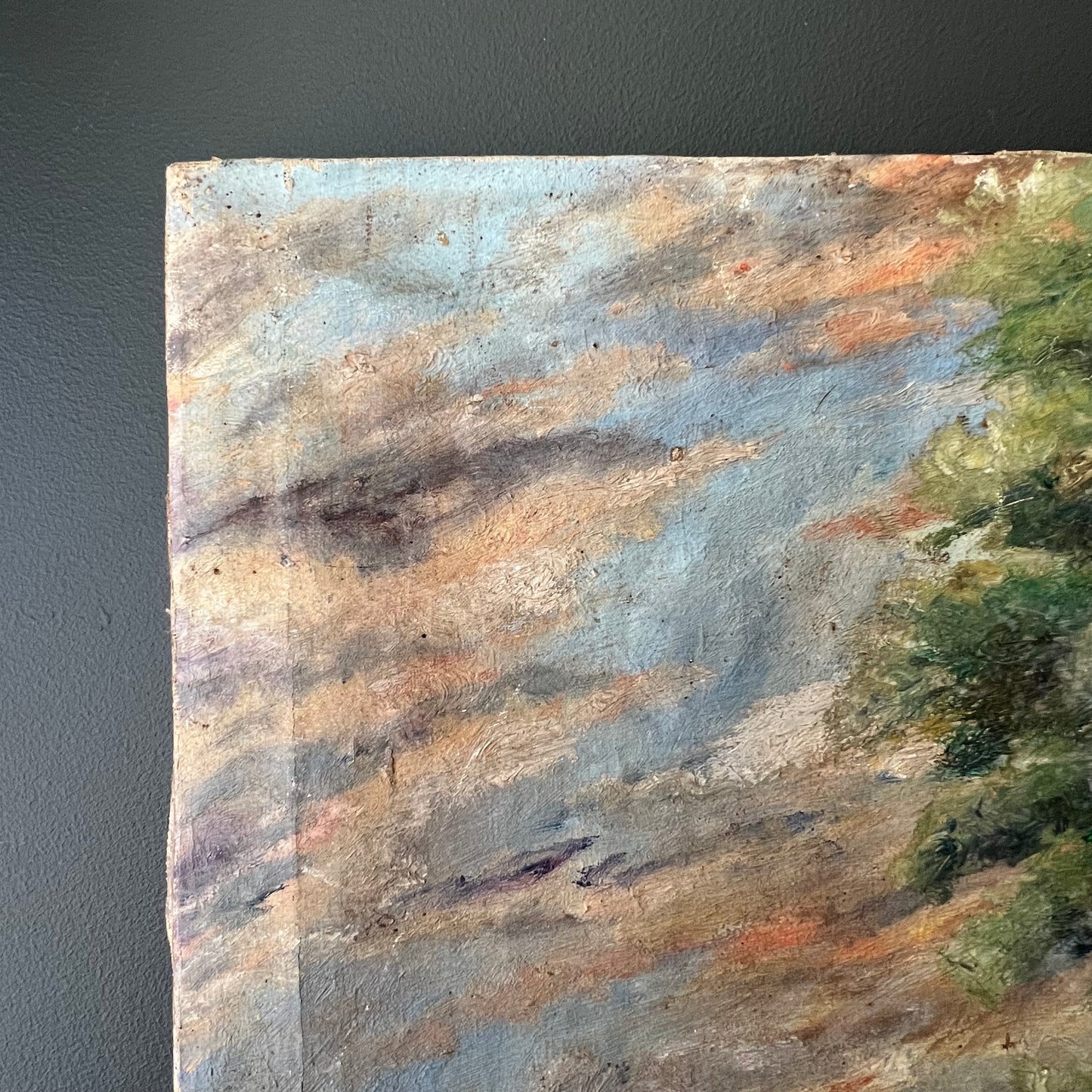Antique Oil Painting French Landscape The Pastel Hued Countryside