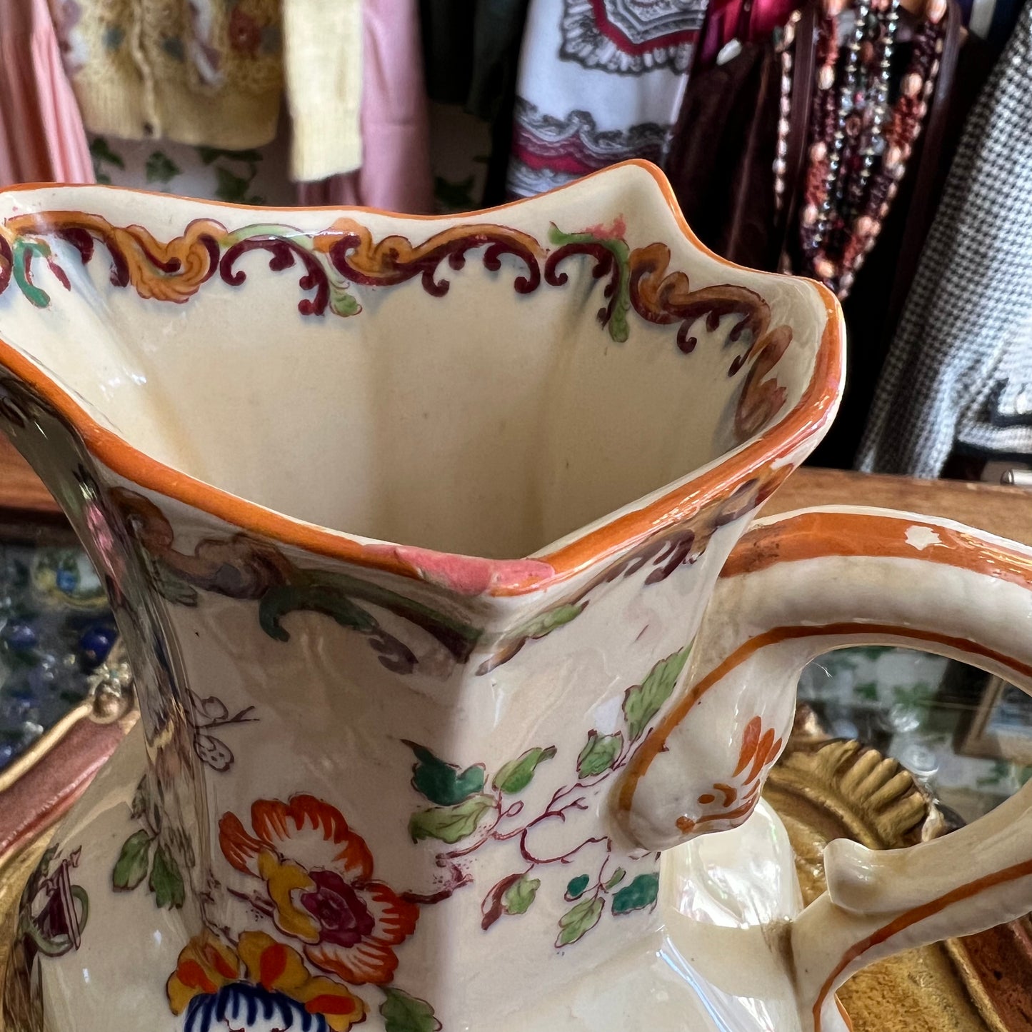 Rare Antique Mason’s Patent Ironstone China Chinoiserie Pattern Jug