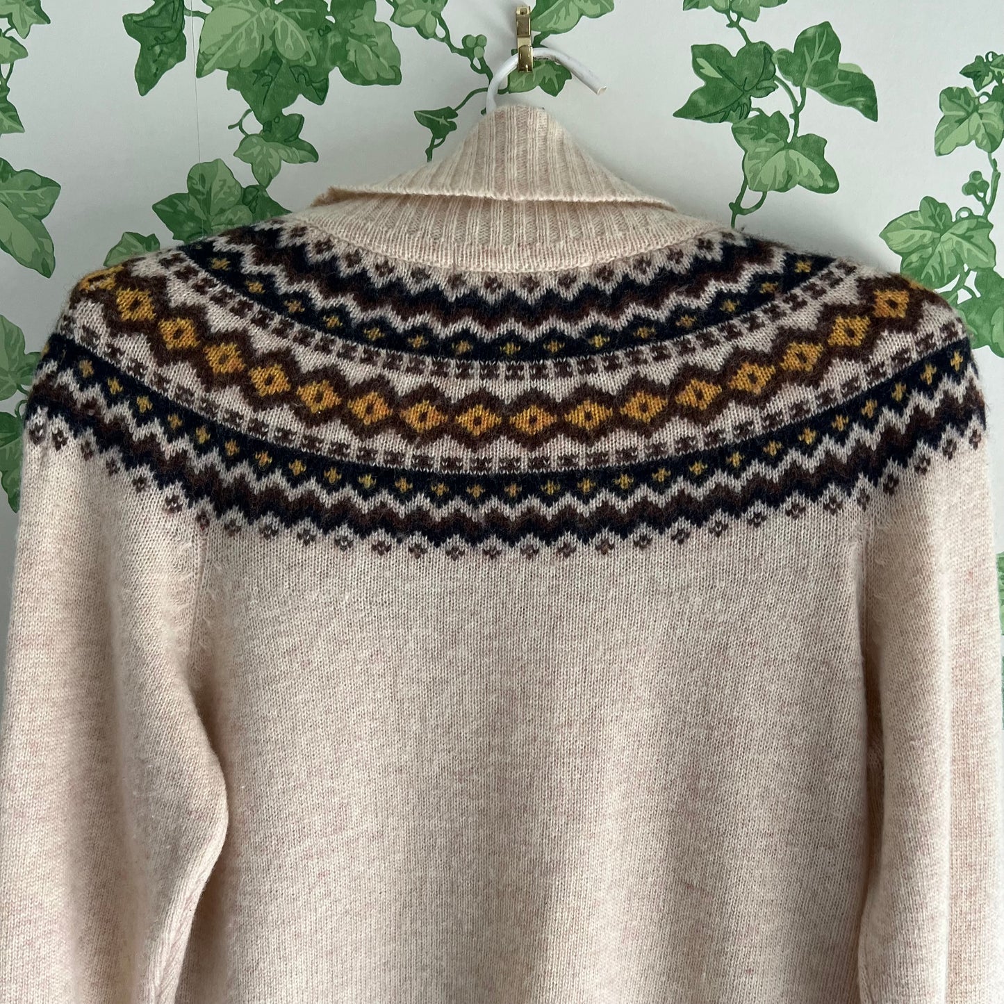 Vintage Wool Fair Isle Style Turtle neck Jumper by Winner