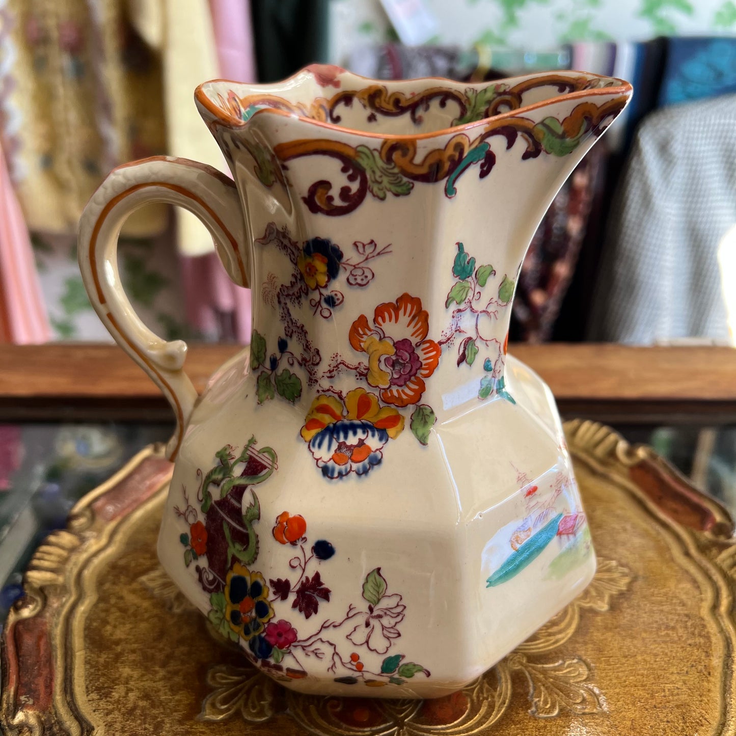 Rare Antique Mason’s Patent Ironstone China Chinoiserie Pattern Jug