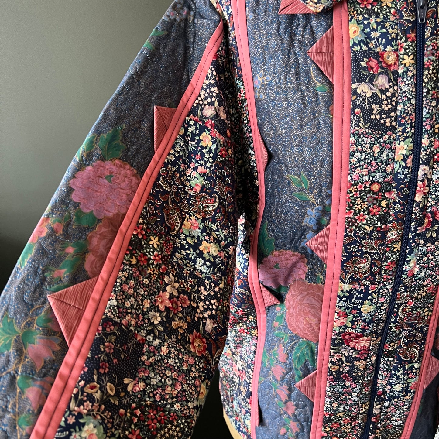Vintage Cotton Floral Quilted Patchwork Jacket