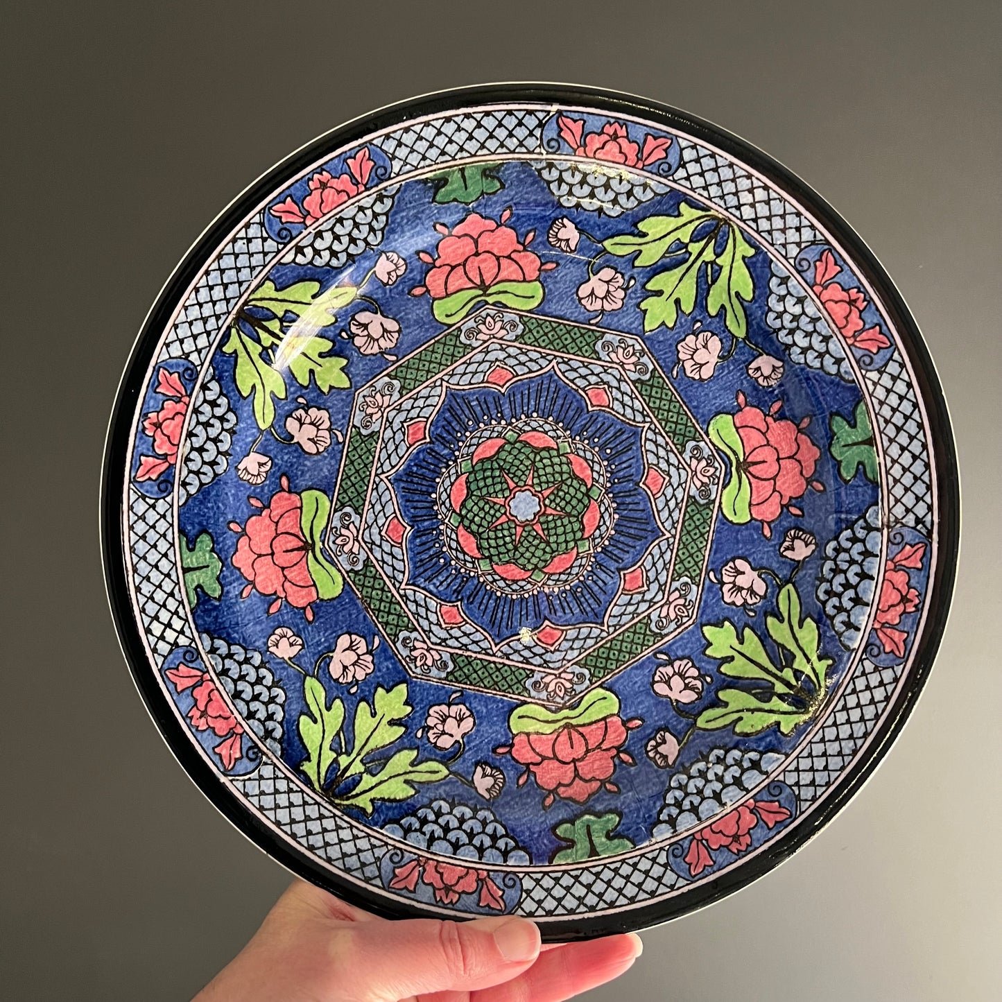 Antique Porcelain Cabinet Plate Stylised Floral & Pattern by Royal Doulton c1920s