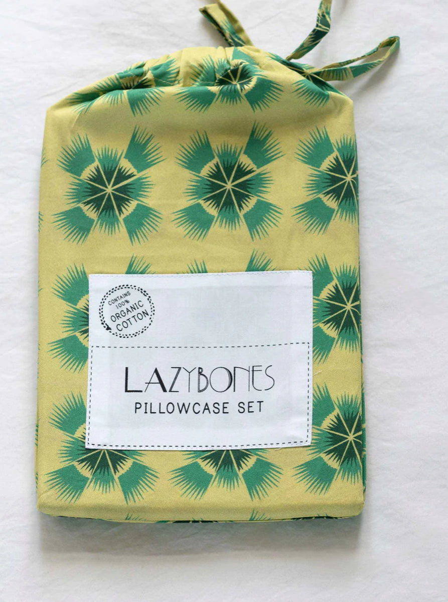 ON SALE Lazybones Organic Cotton Pillowcase Pair~ Hummingbird RRP $79