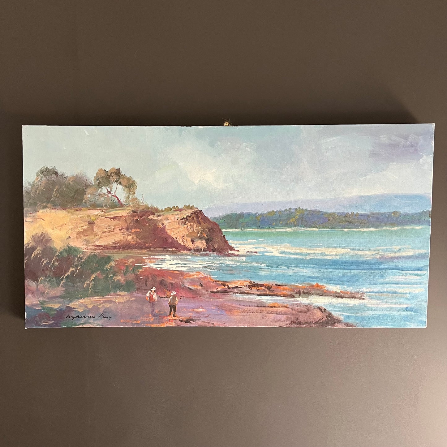 Vintage Oil Painting Seascape Along the Shore~ Australian