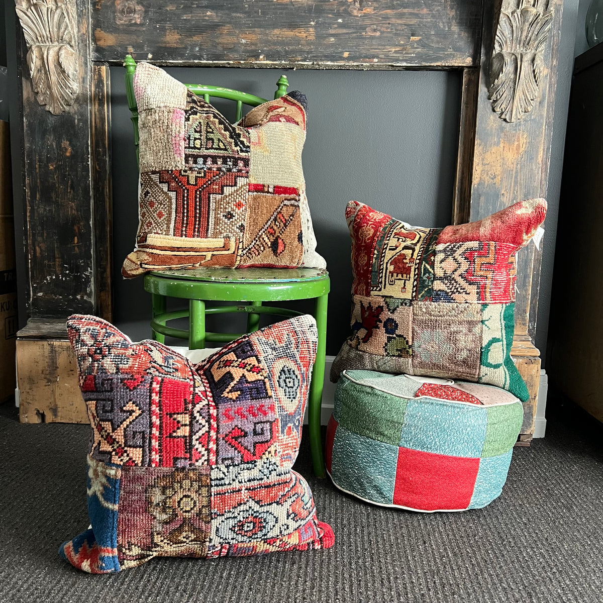 Handmade Patchwork Vintage Kilim Cushion #2
