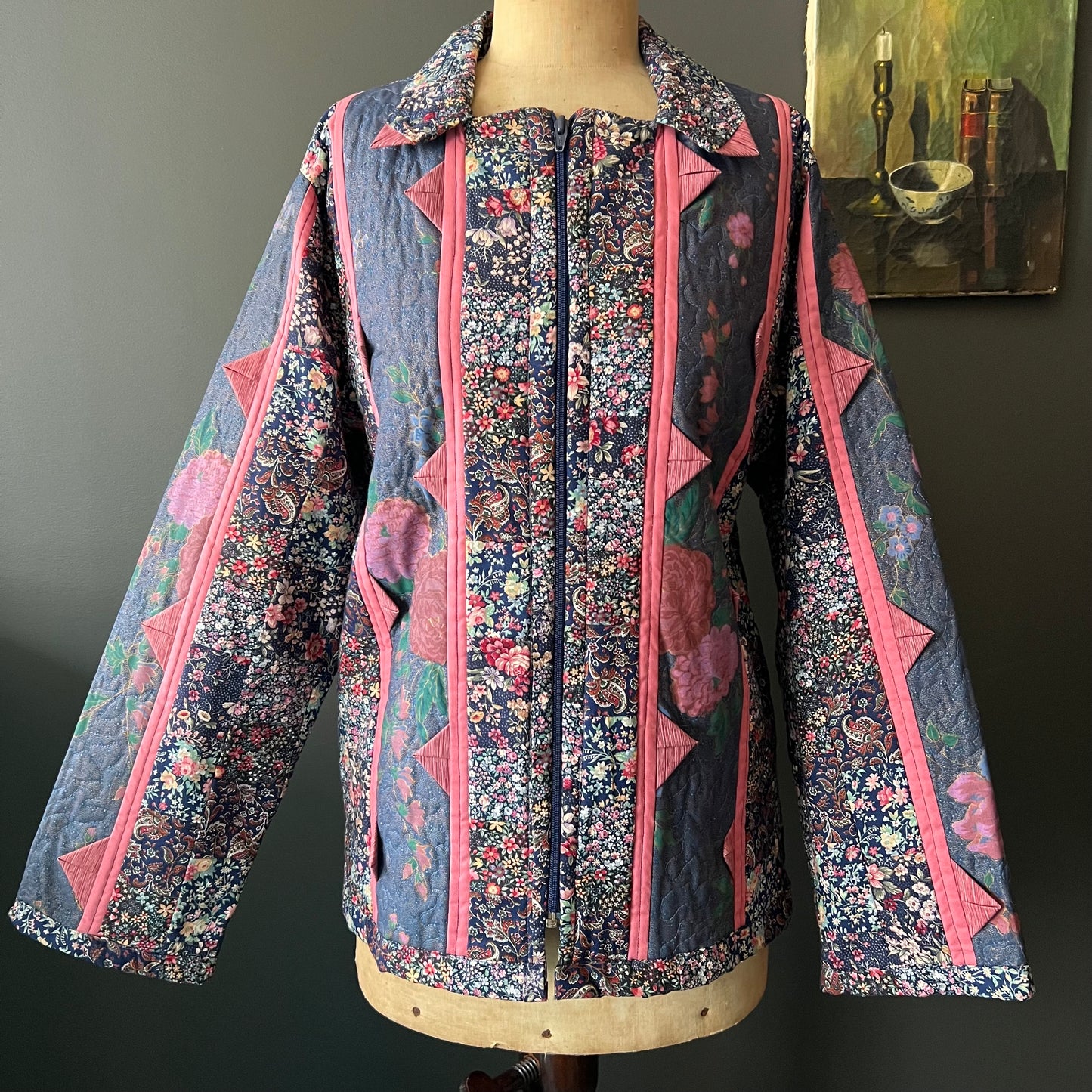 Vintage Cotton Floral Quilted Patchwork Jacket