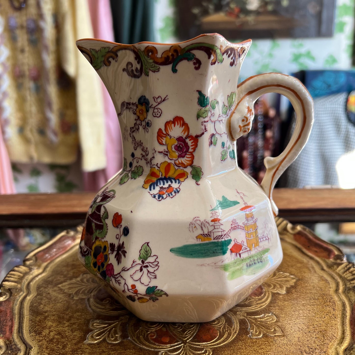 Rare Antique Mason’s Patent Ironstone China Chinoiserie Pattern Jug