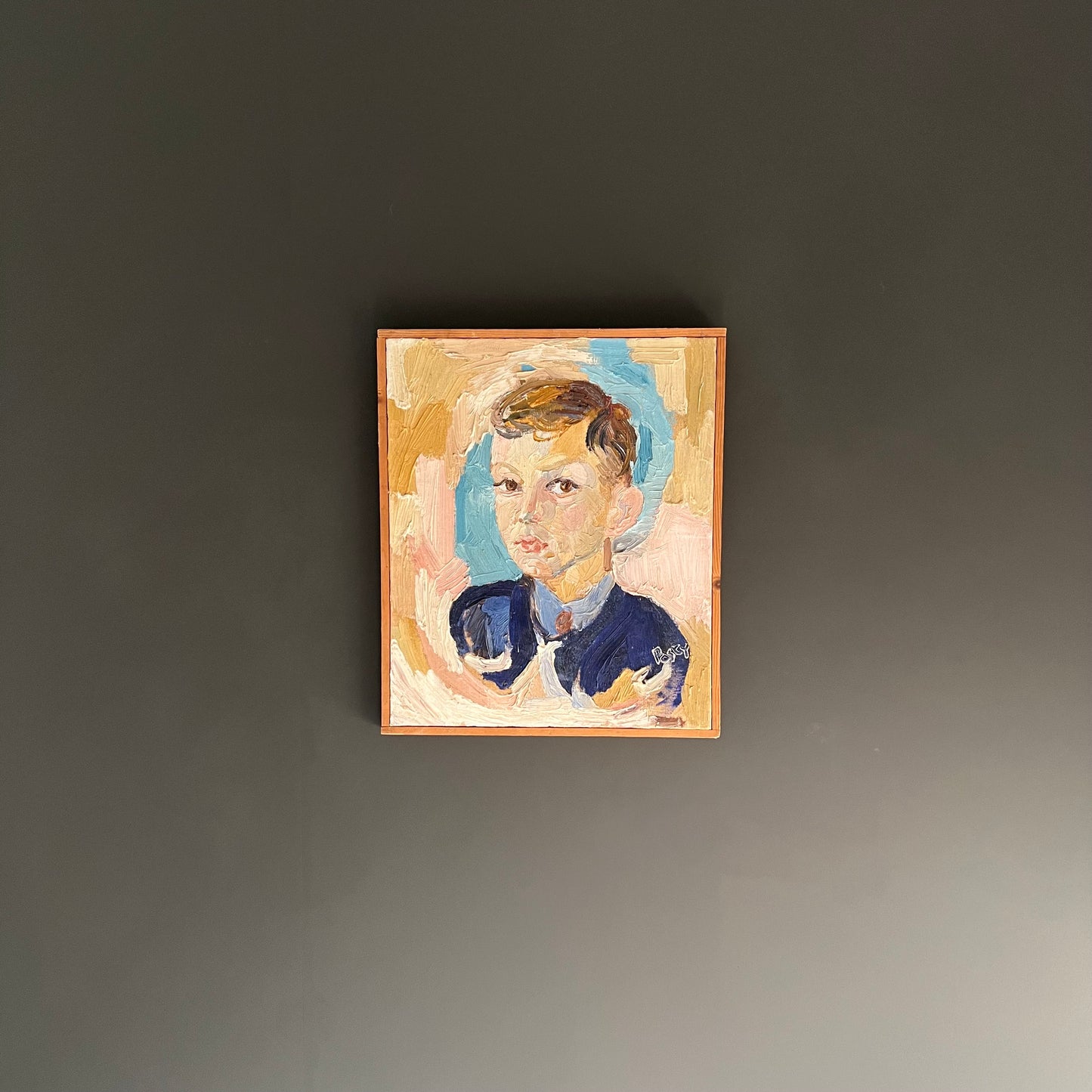 Vintage Oil Painting Portrait of a Young Boy~ French