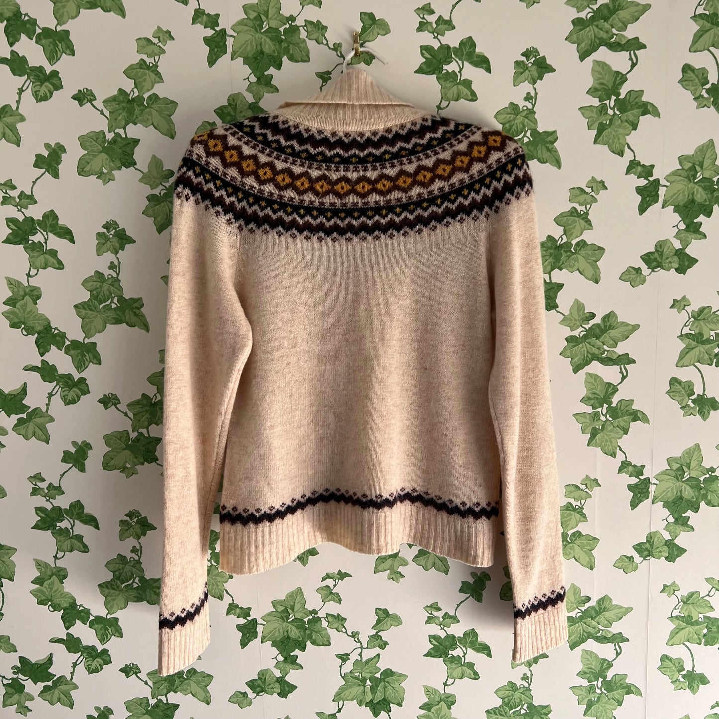 Vintage Wool Fair Isle Style Turtle neck Jumper by Winner