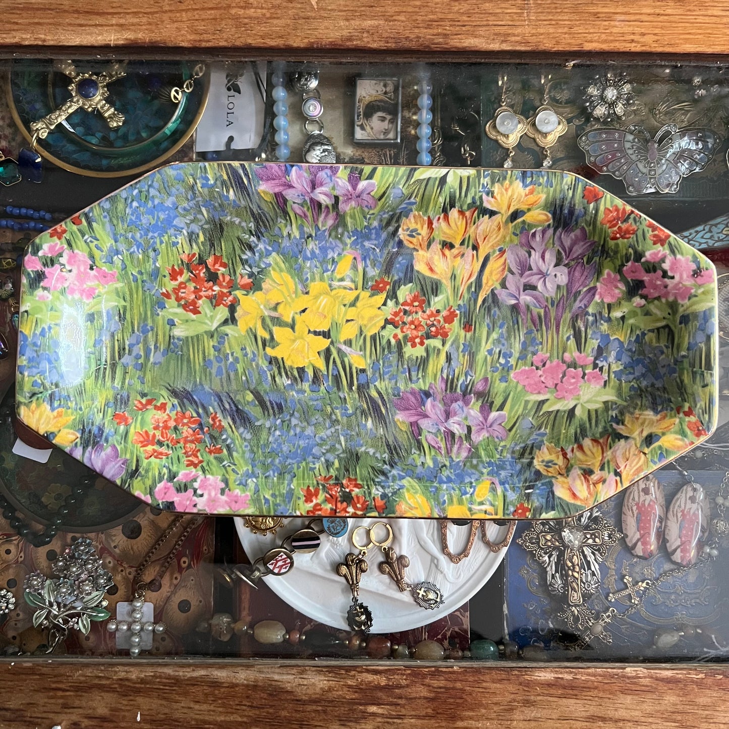 Rare 1920s ‘Mayflower’ Floral Pattern Serving Plate by Royal Staffordshire Pottery