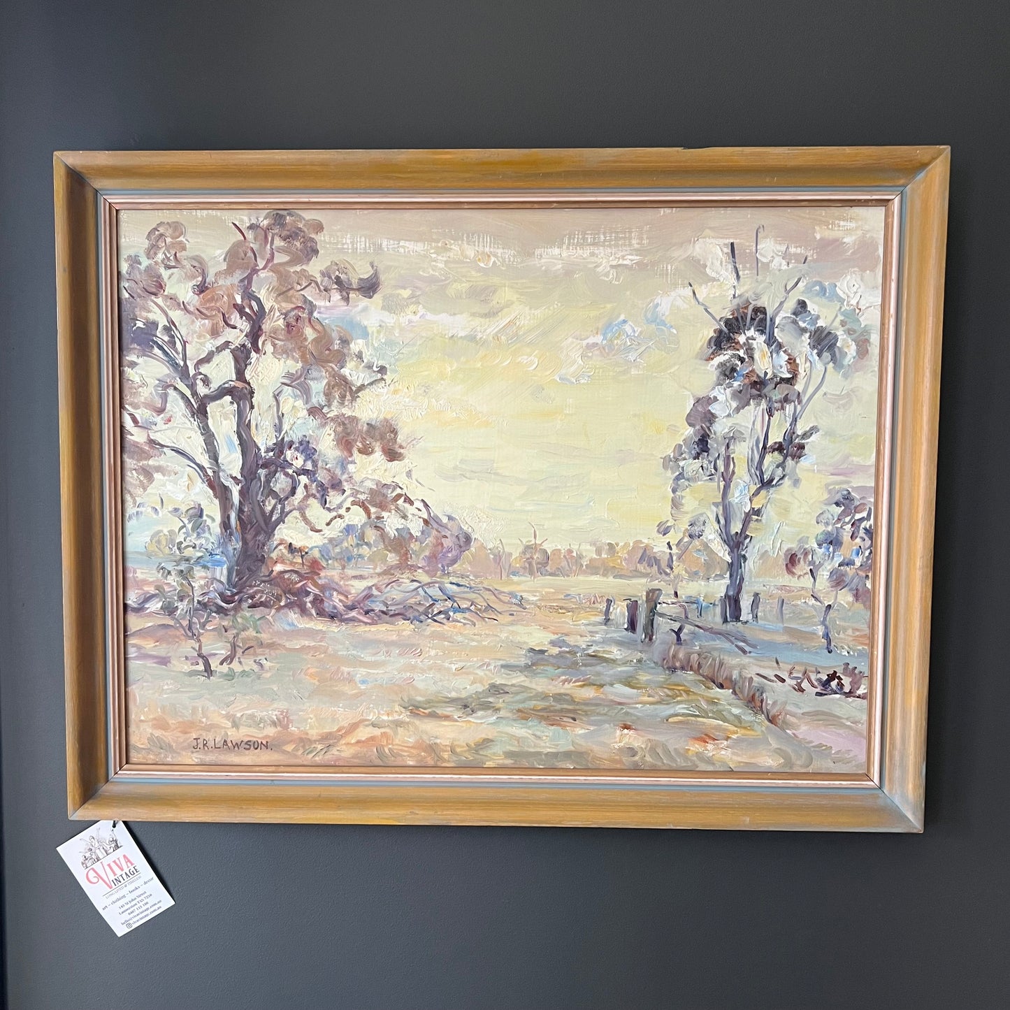 Vintage Oil Painting Australian Rural Landscape