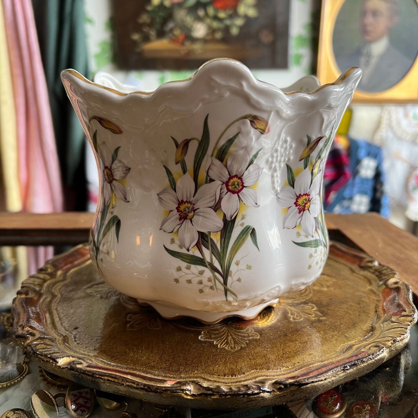 Jonquil Bone China Planter Pot by Fenton