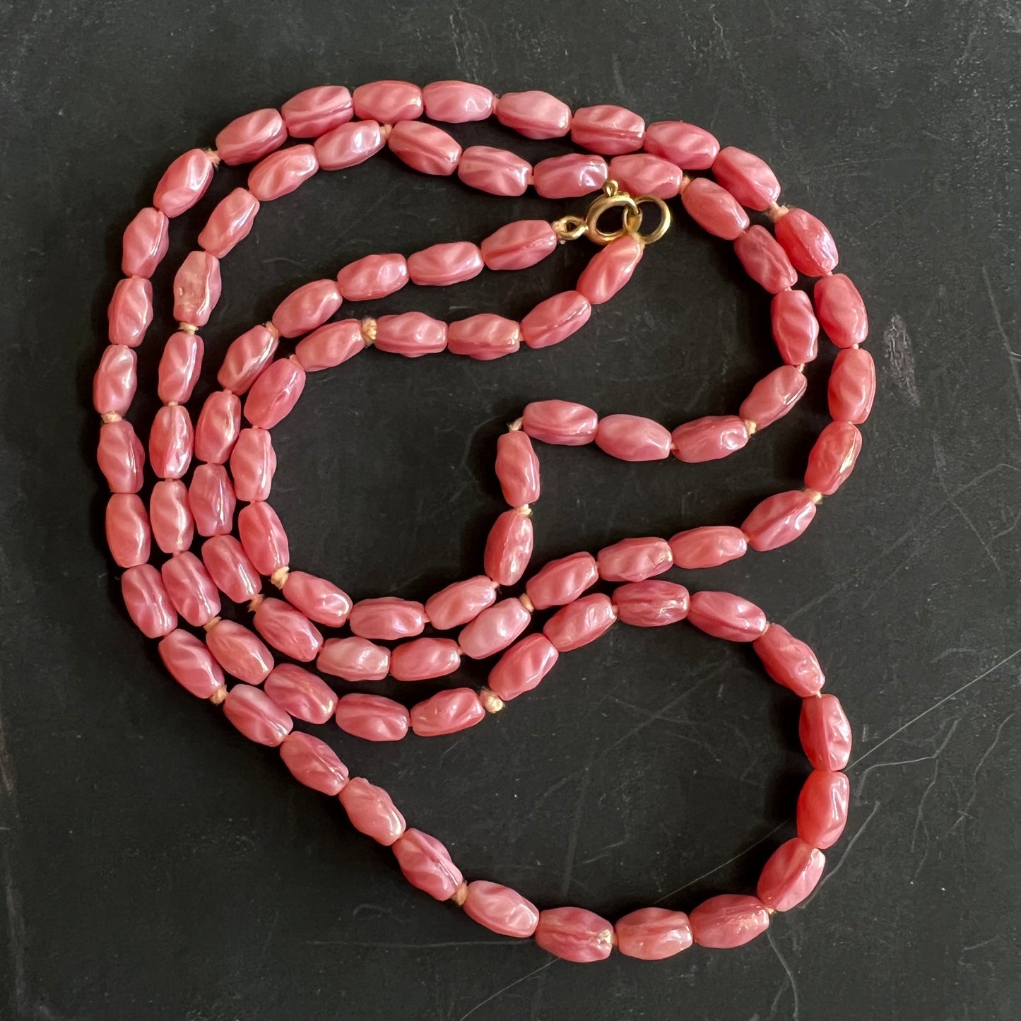 Vintage Hand Knotted Pink Beads