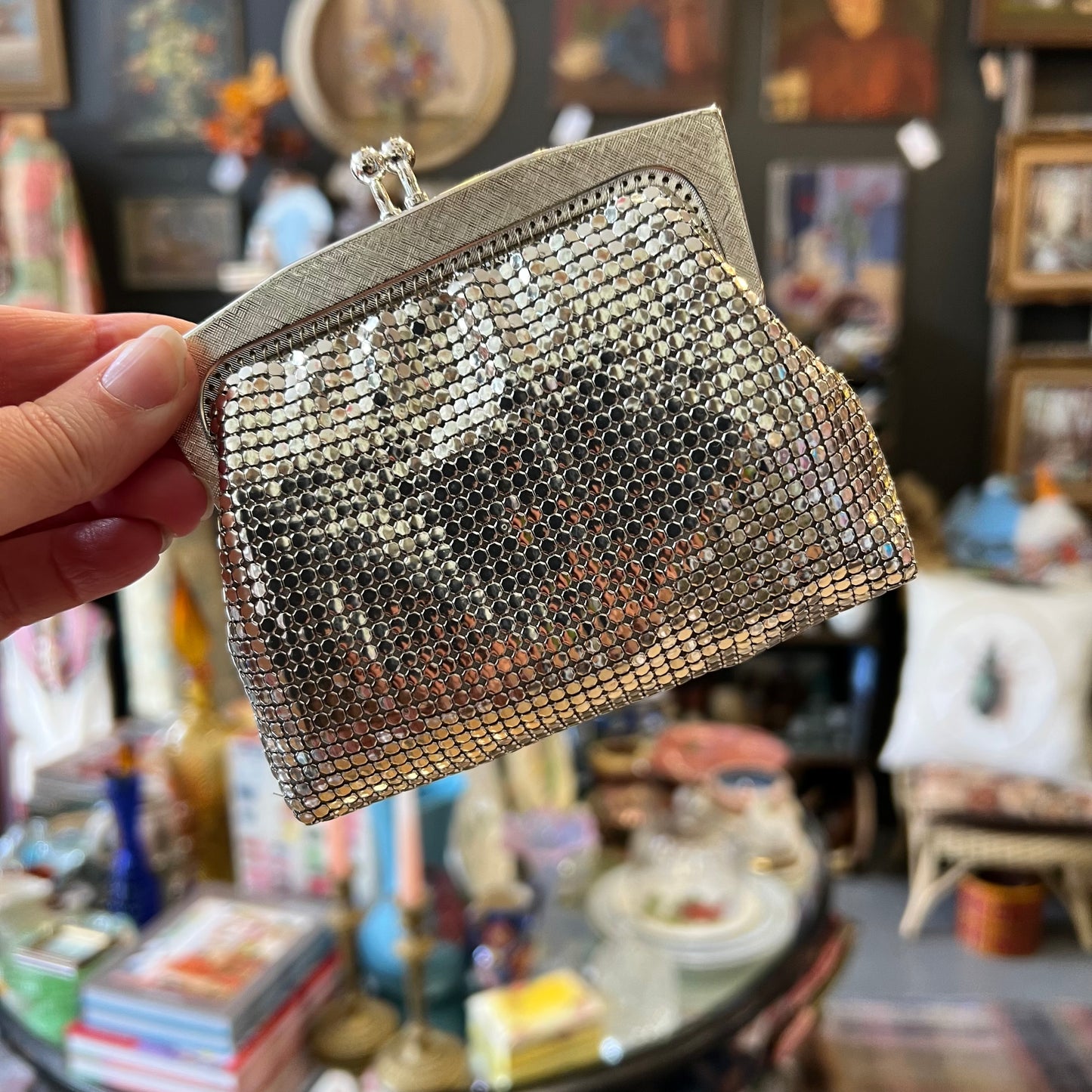 Vintage Silver Glomesh Purse in Original Box