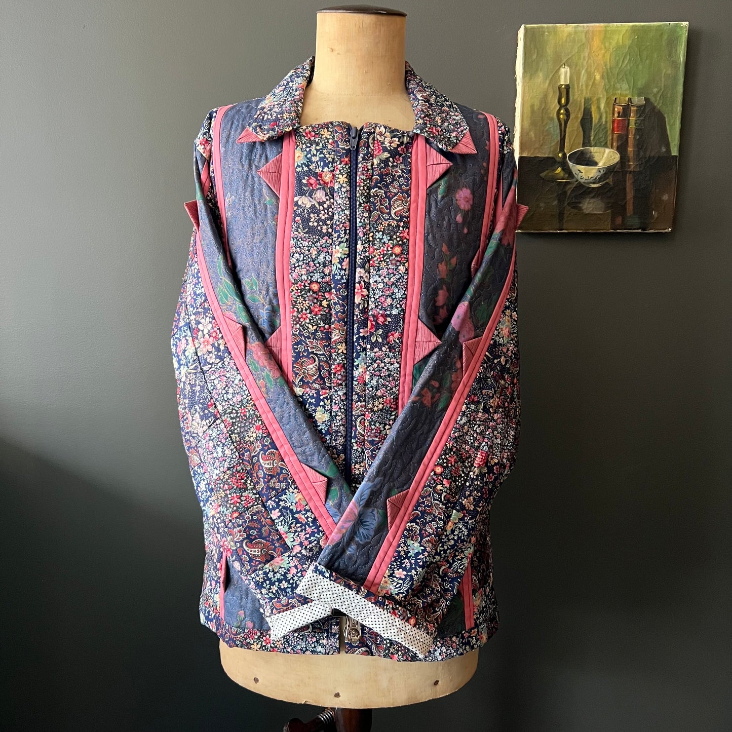Vintage Cotton Floral Quilted Patchwork Jacket