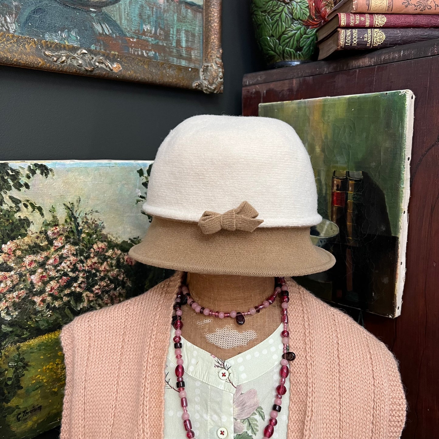 Vintage Wool La Scala Hat with Bow