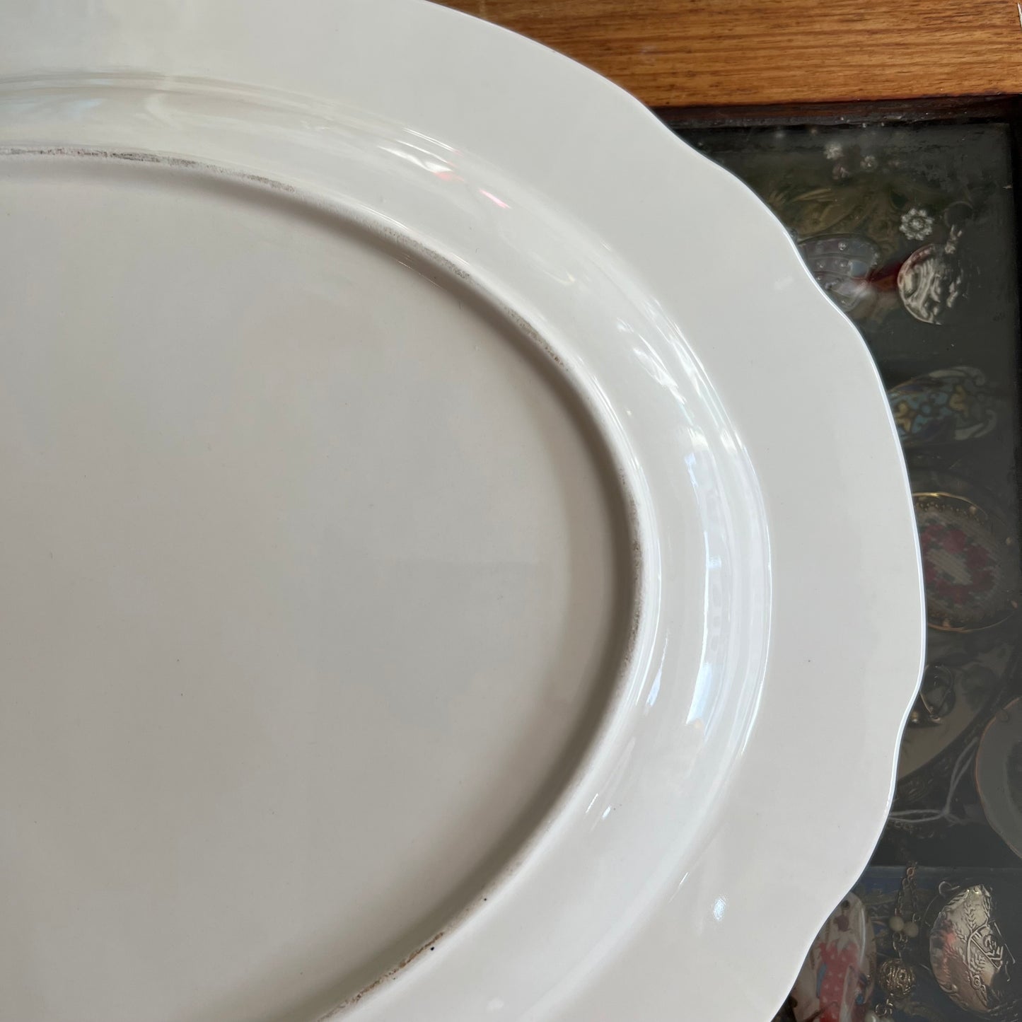 Gorgeous Vintage Large Platter Birds, Blooms & Fruits