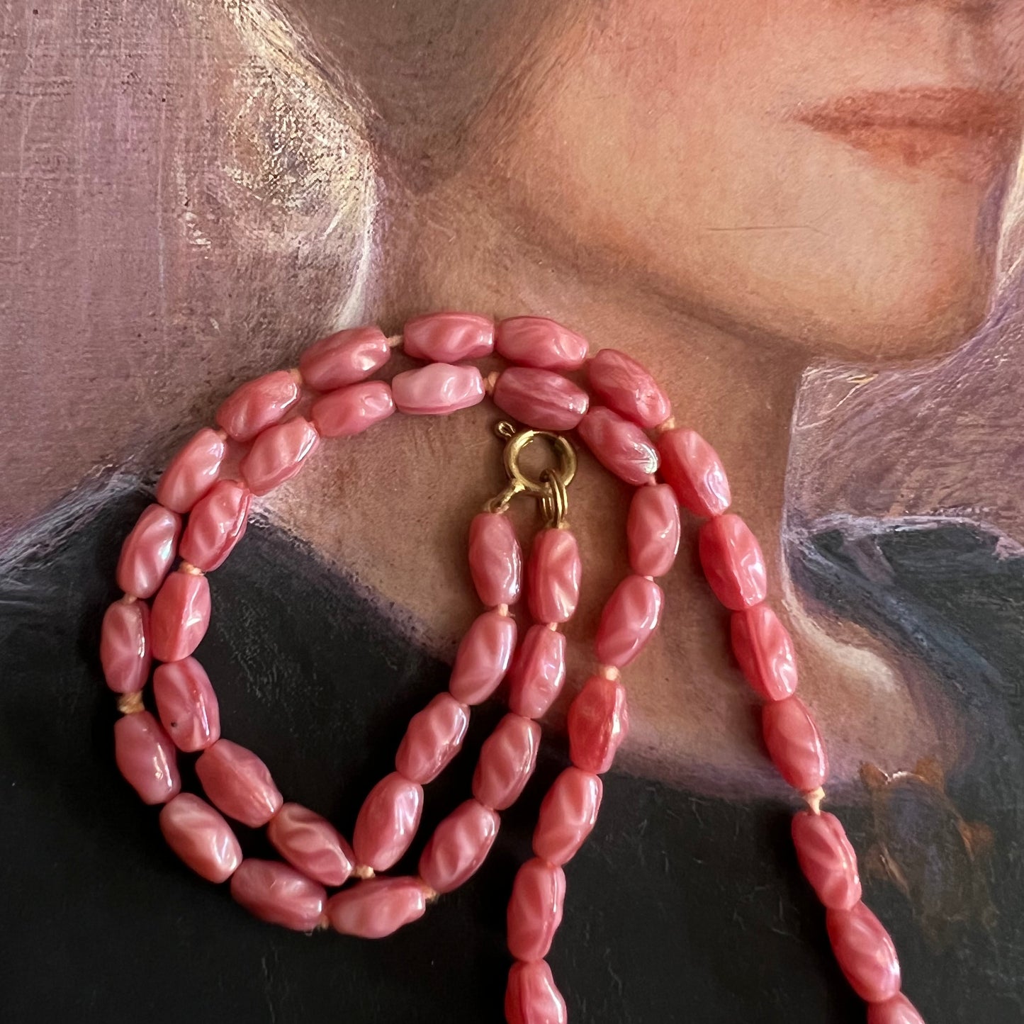 Vintage Hand Knotted Pink Beads