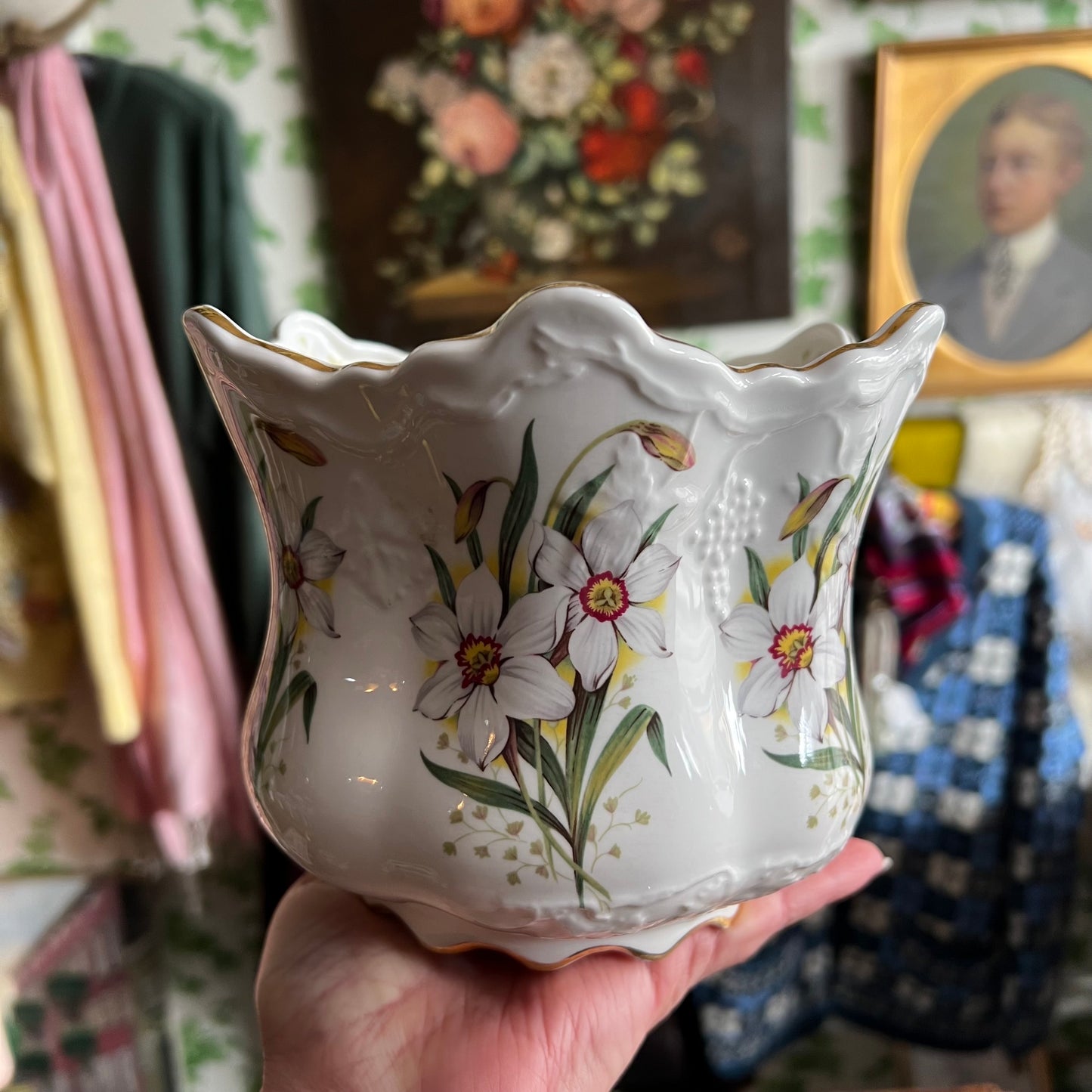 Jonquil Bone China Planter Pot by Fenton