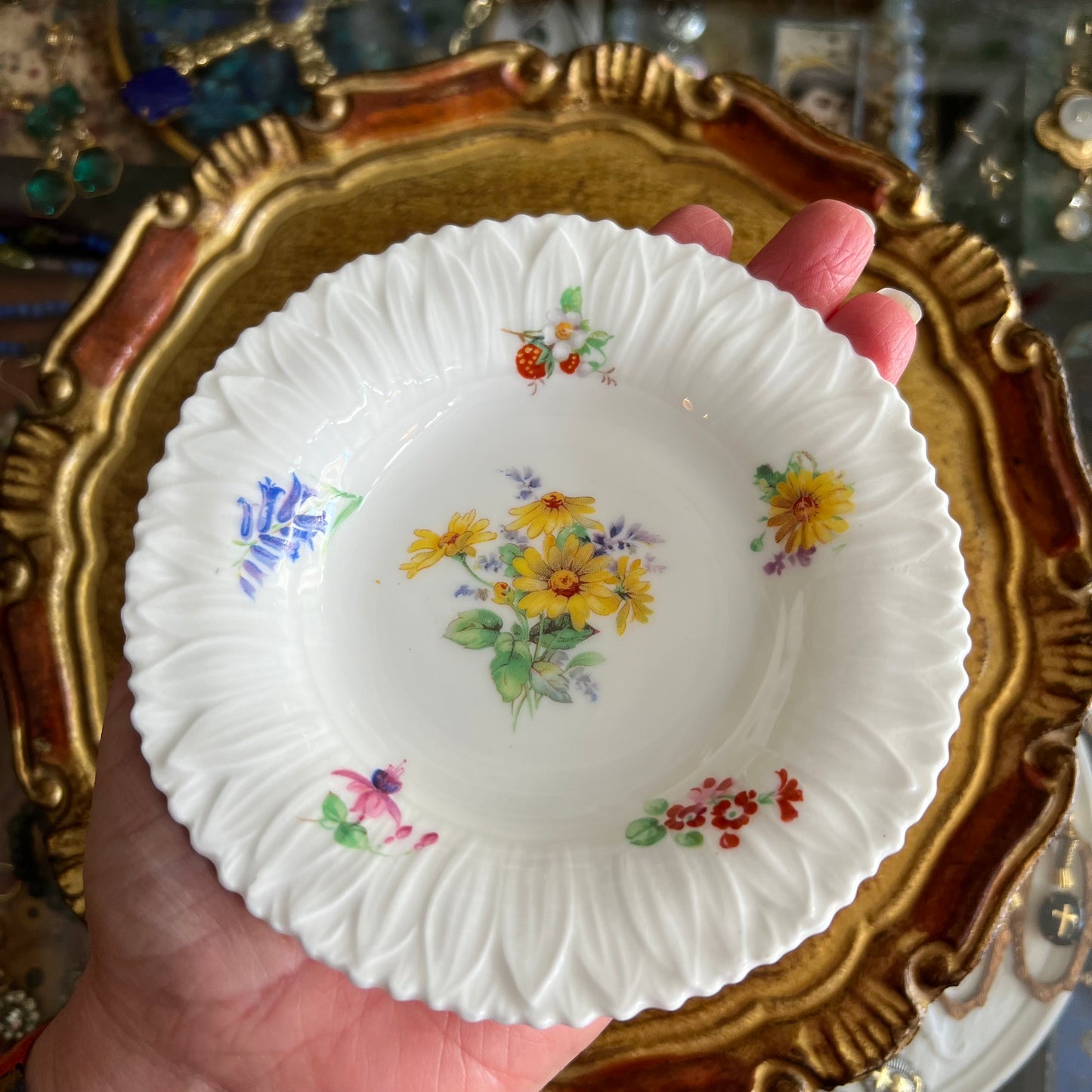 Pretty Vintage Royal Doulton Embossed Floral Dish