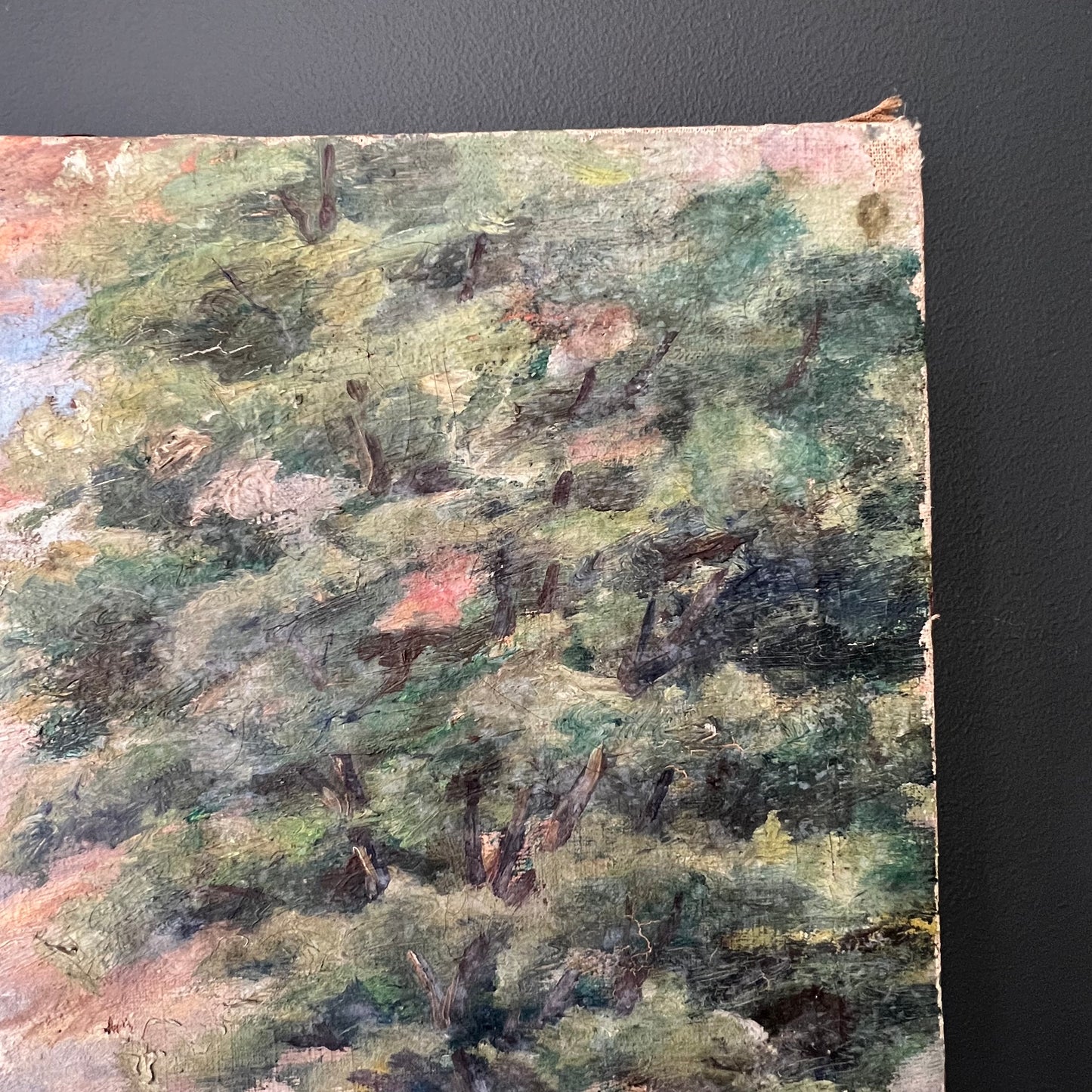 Antique Oil Painting French Landscape The Pastel Hued Countryside