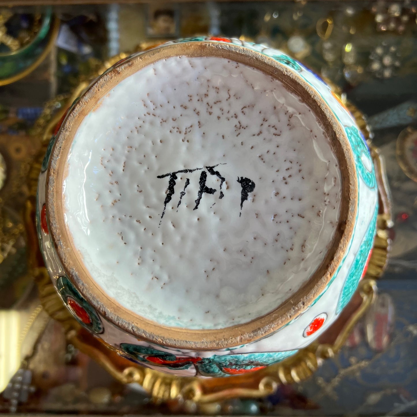 Vintage Retro Speckled Glaze Planter Pot Pottery Italy