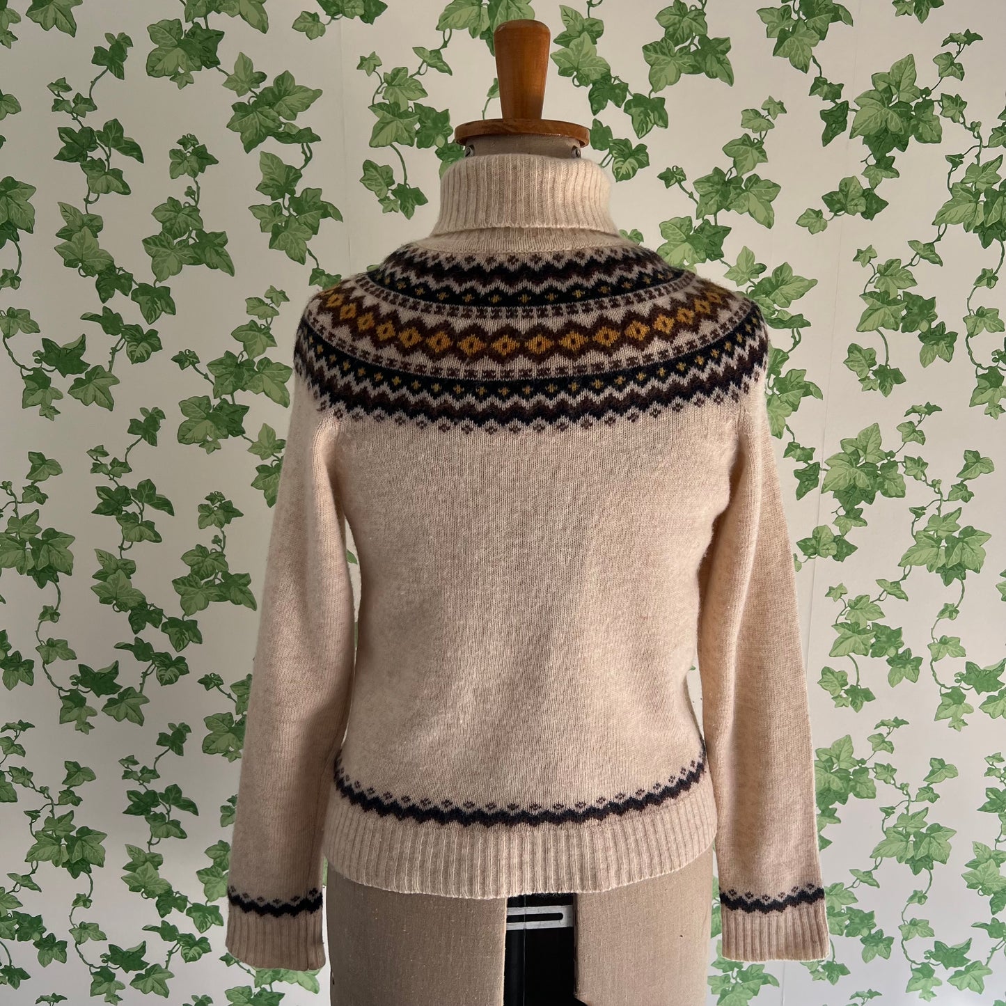 Vintage Wool Fair Isle Style Turtle neck Jumper by Winner