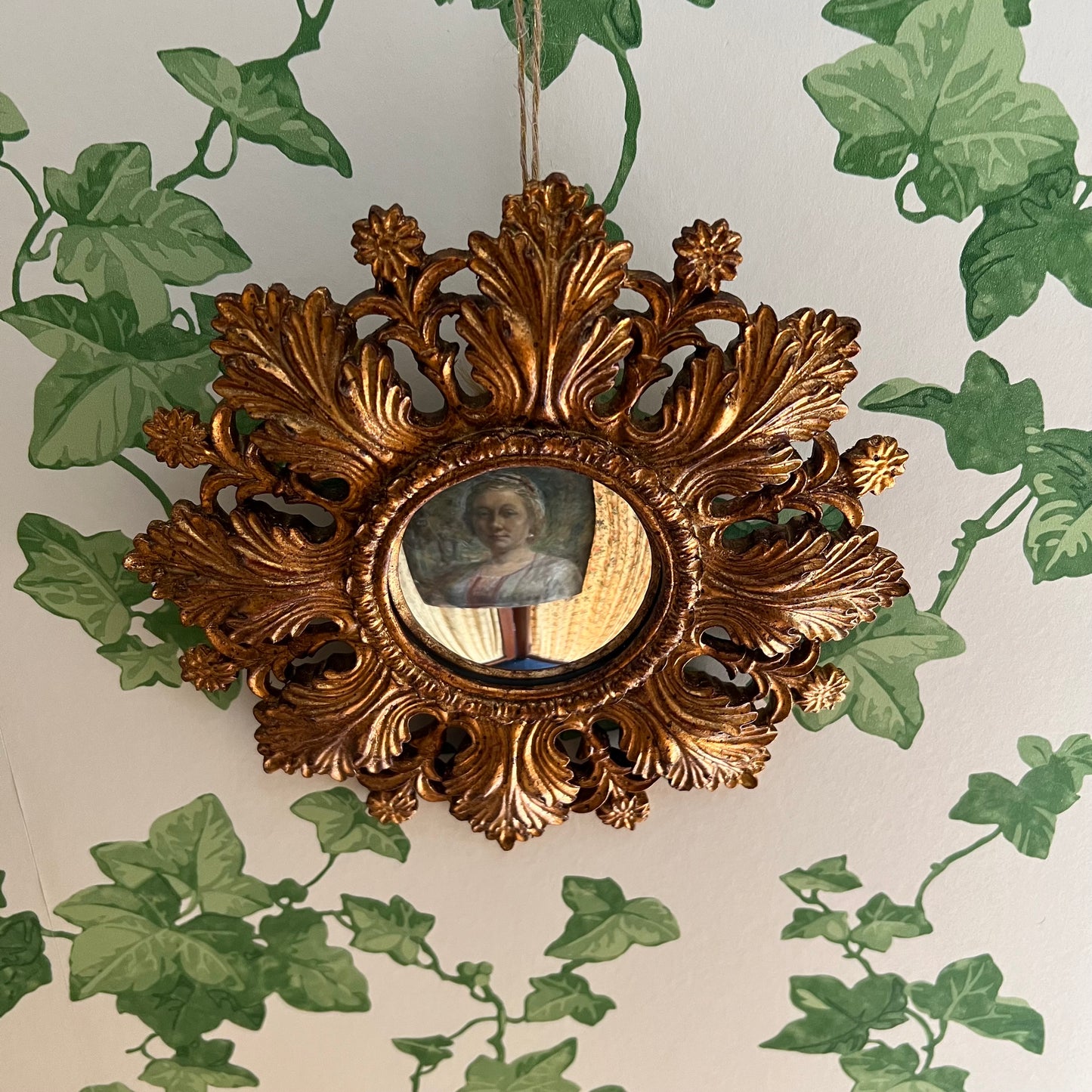 Golden Bronze Baroque Convex Mirror