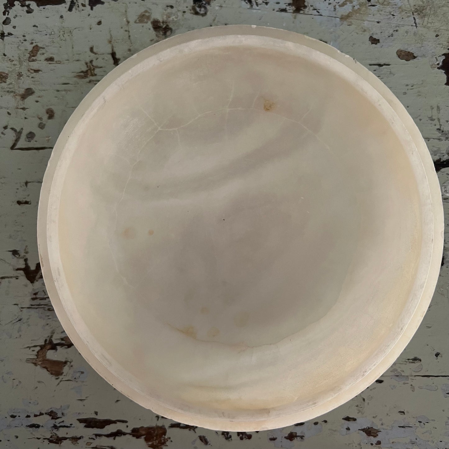 Vintage Handmade Round Alabaster Box