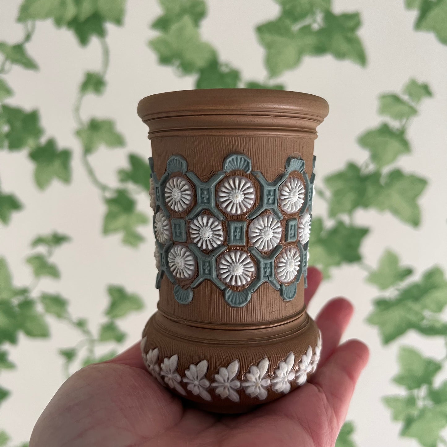 Small Antique Doulton Lambeth Siliconware Stoneware Vase