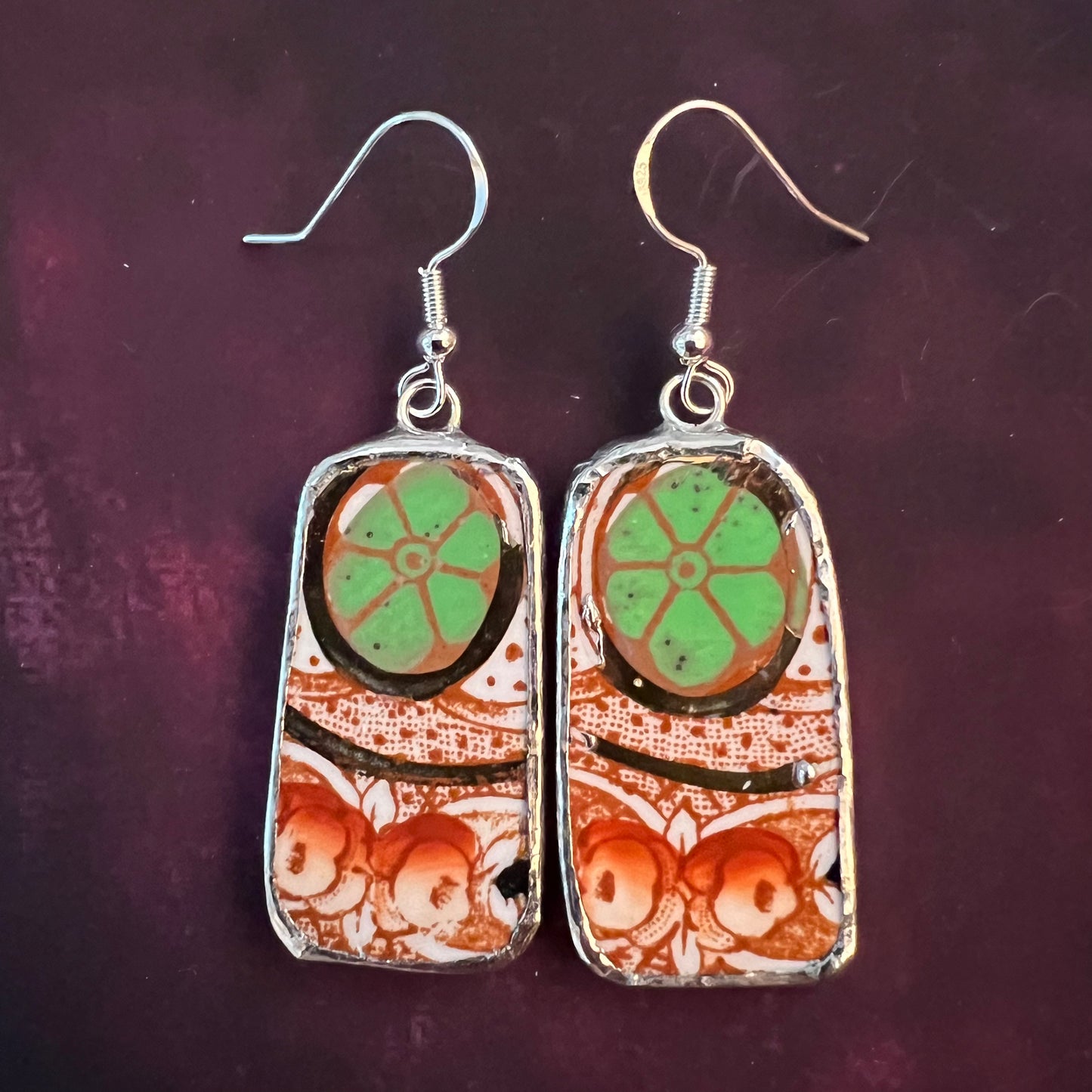 Vintage China Earrings Carlisleware by Burgess Bros