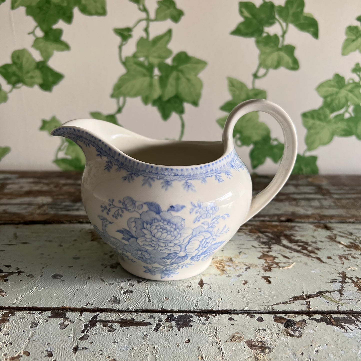 Vintage Asiatic Pheasant Creamer Jug Burleigh B&L England