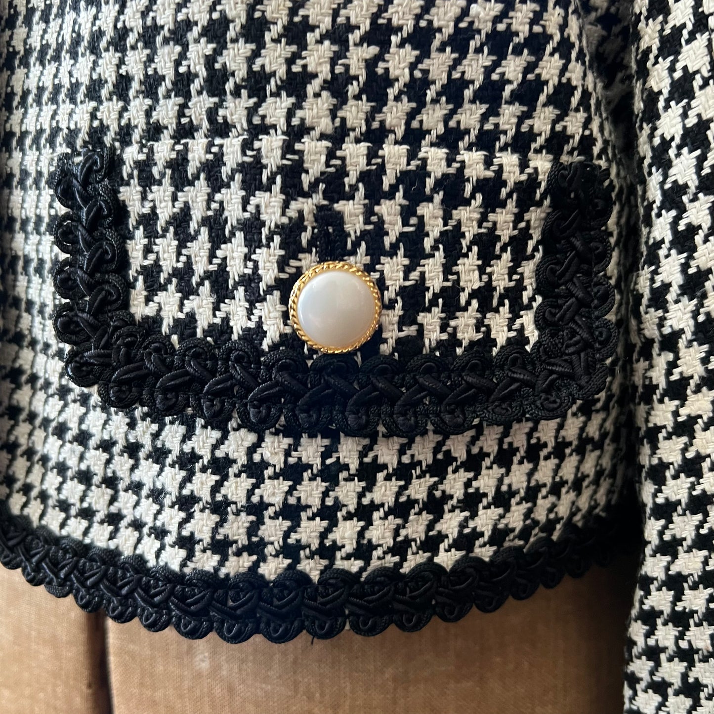 Vintage Silk Houndstooth Fletcher Jones Jacket sz 12