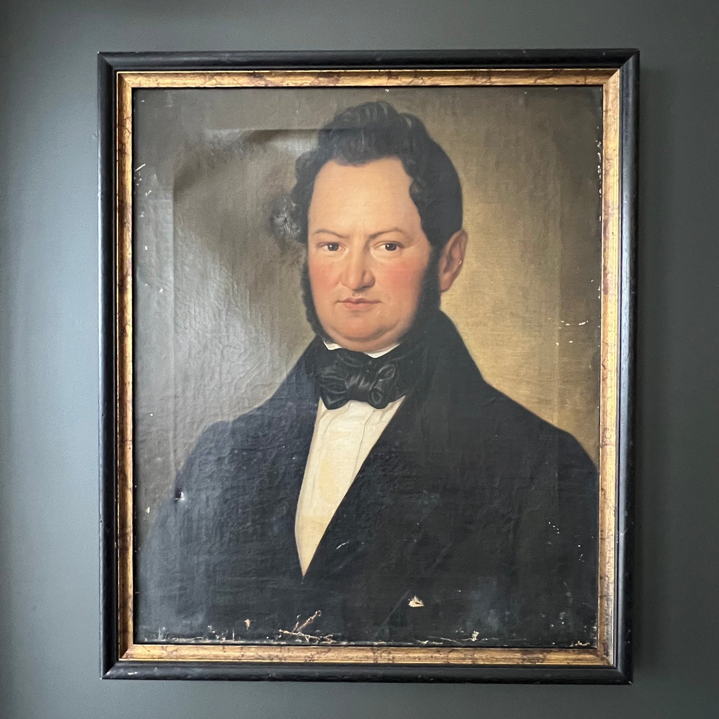 Antique Oil Painting Portrait A Noble Gentleman 1800's