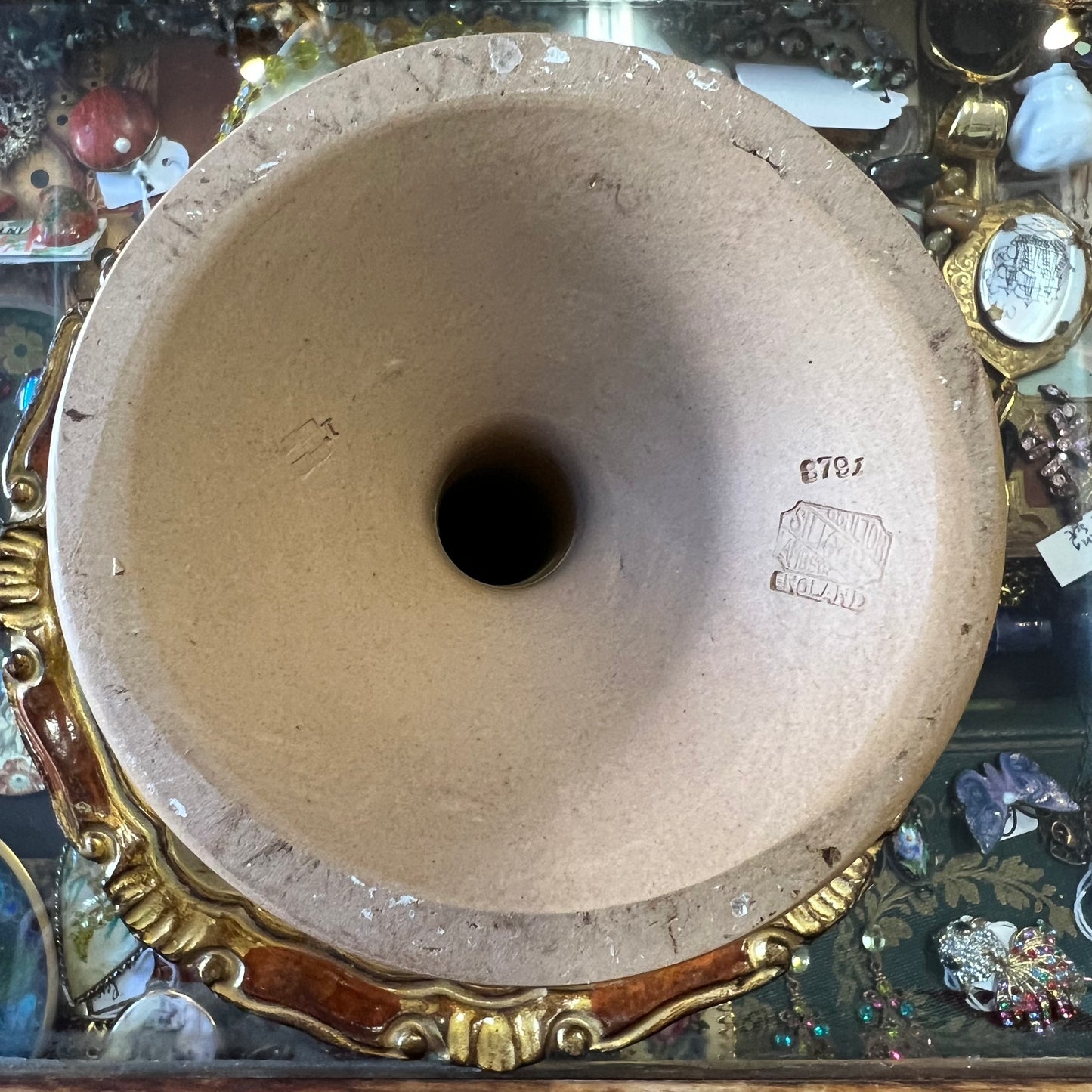 Antique Doulton Lambeth England Siliconware Stoneware Candlestick