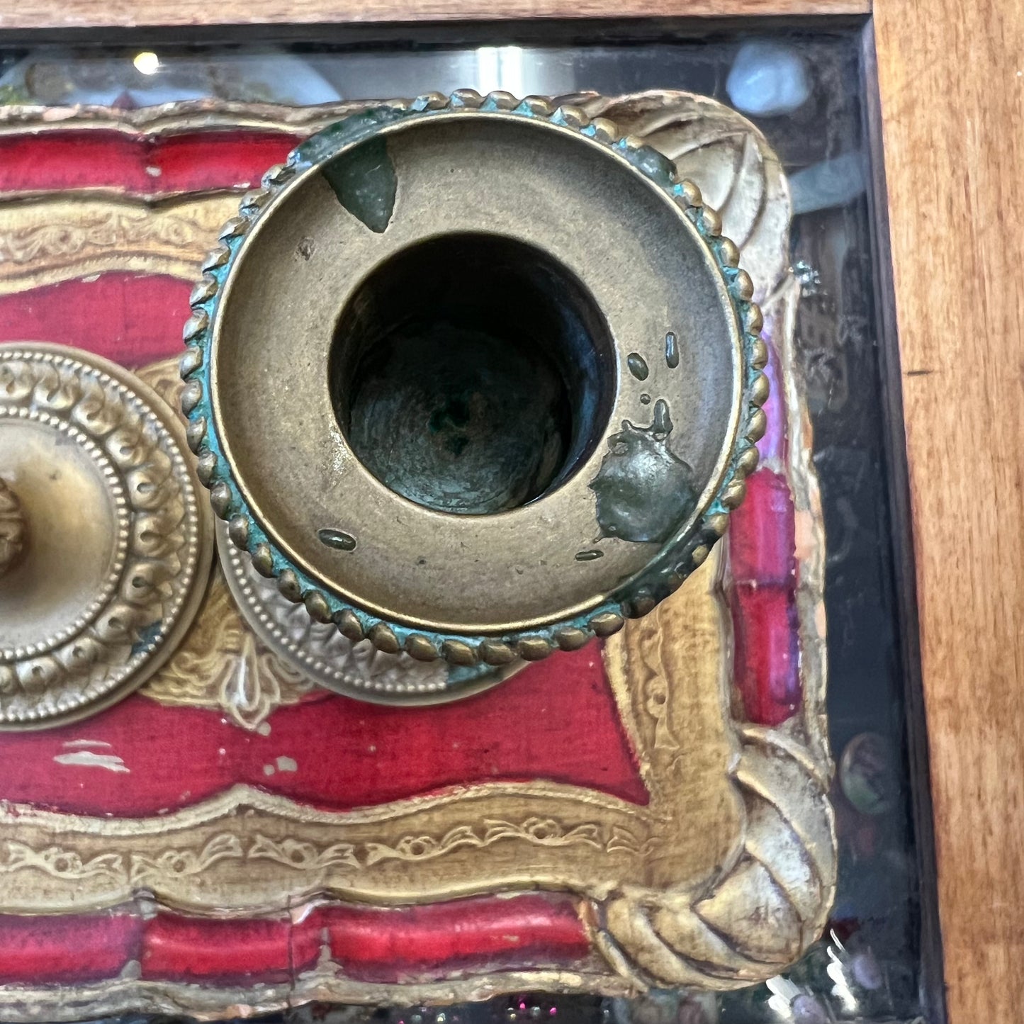 Vintage Fancy Gold Gilt Candlesticks Pair