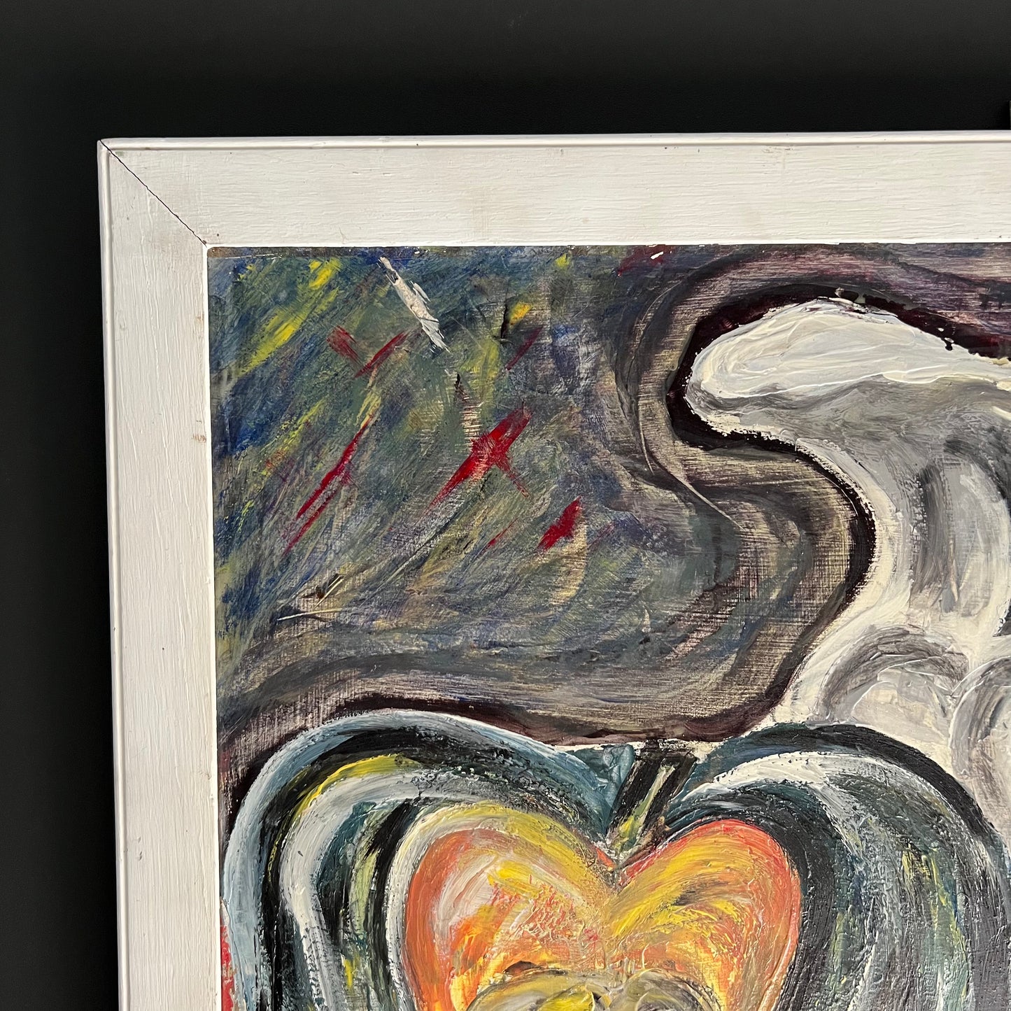 Large Vintage Oil Painting Still Life Pumpkin, Pitcher and Porridge 1970