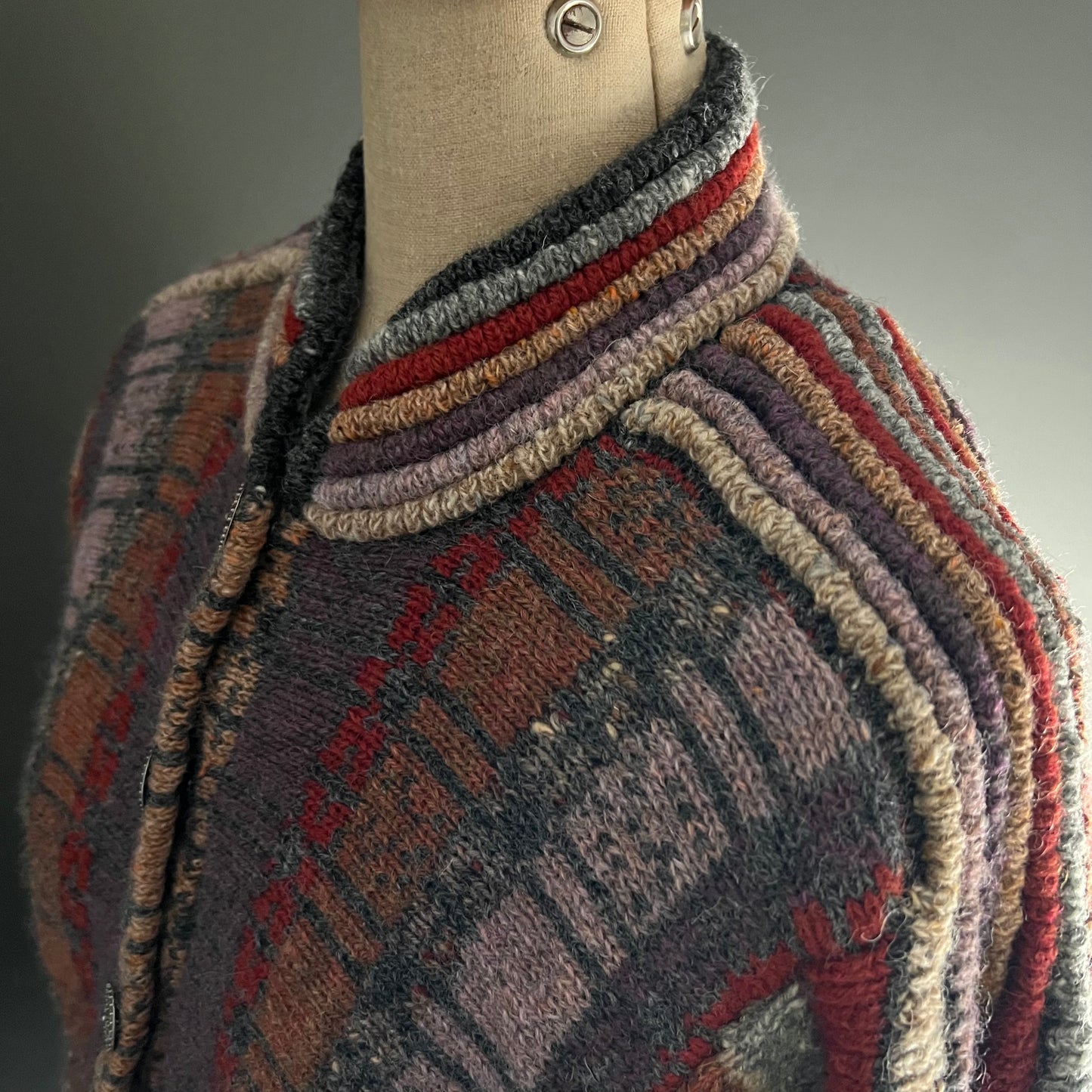 Fabulous Vintage Stripe Knit with Balloon Sleeves and Pockets