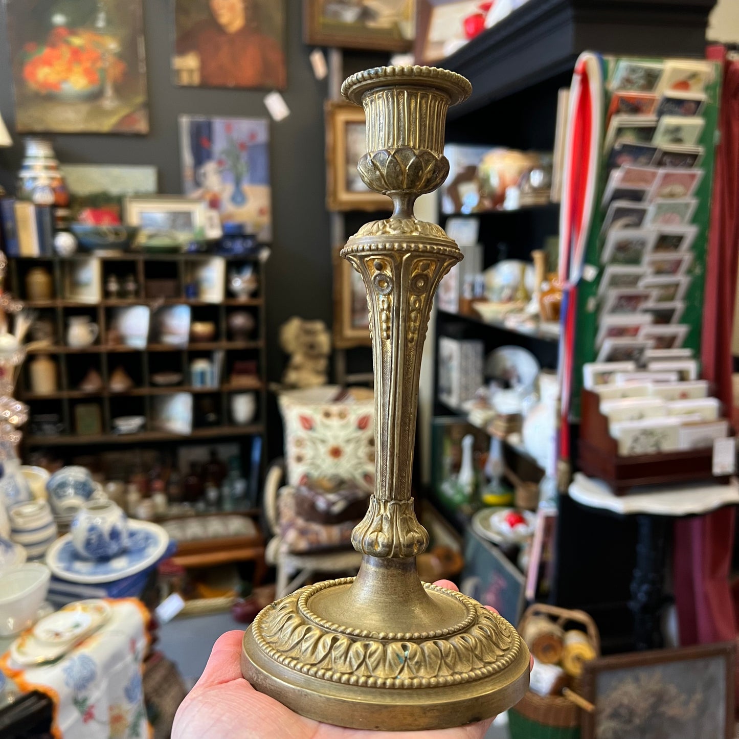 Vintage Fancy Gold Gilt Candlesticks Pair