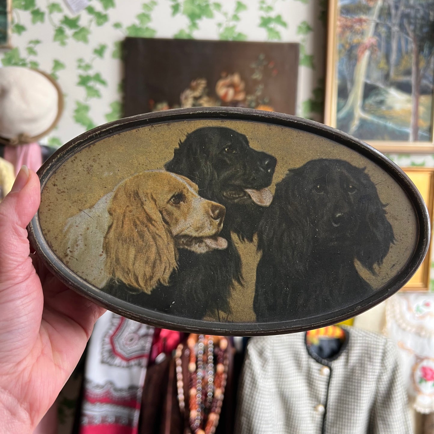 Vintage Tin Trio of Dogs