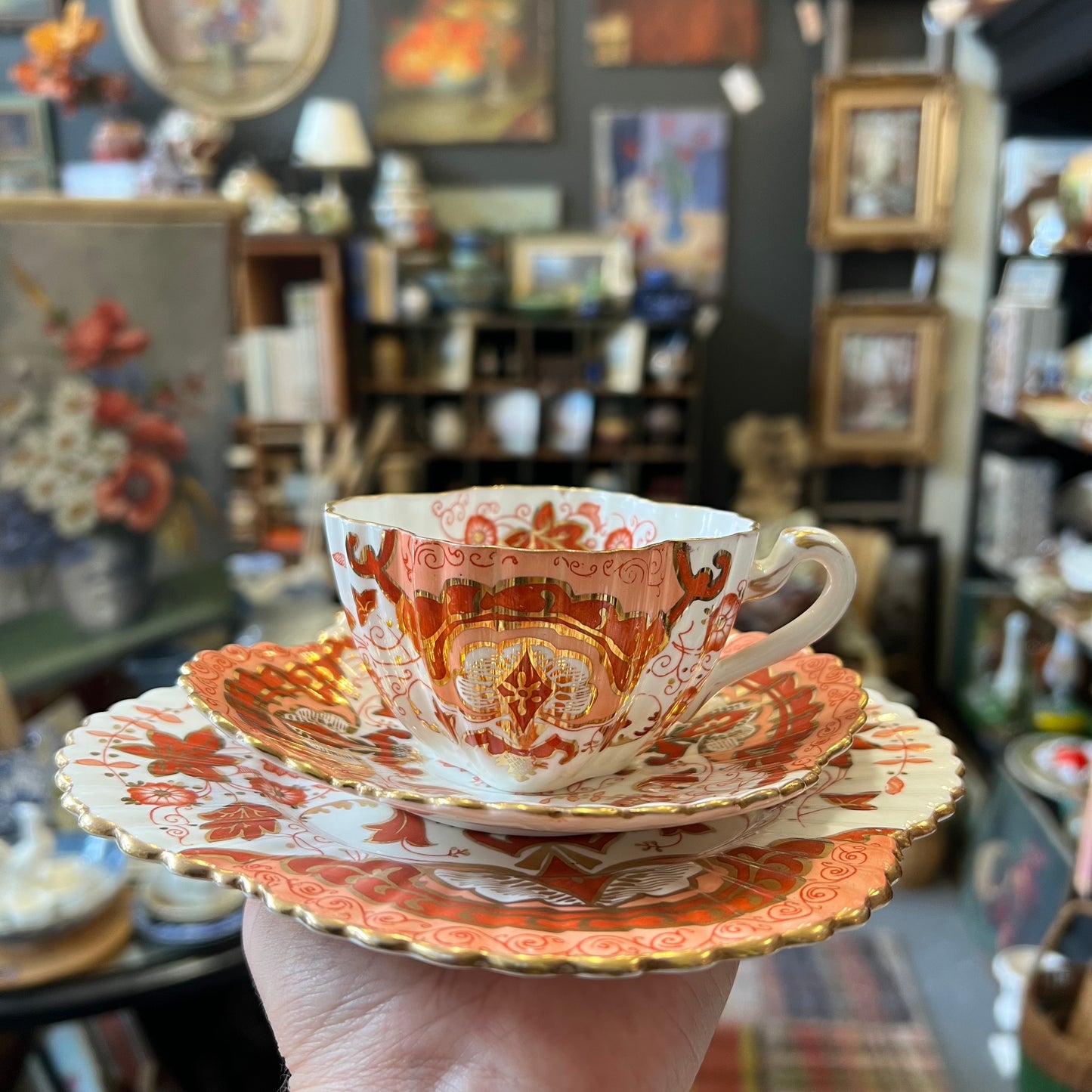 Antique Wileman Bone China Cup Saucer & Plate A very special trio!