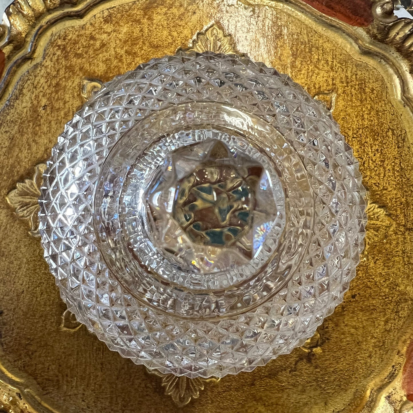 Vintage Cut Glass Cloche Dome